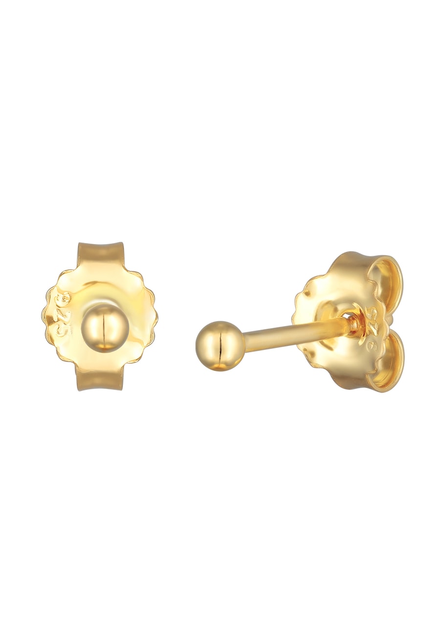 Elli Ohrstecker Kugel Klassisch Rund 925 Silber goldfarben Damen