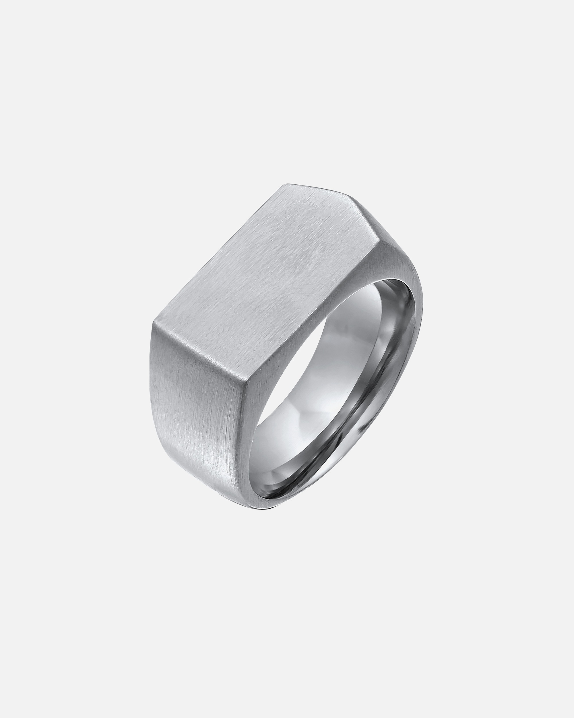 Ring für Männlich KUZZOI Siegelring Rechteckig Edelstahl Matt Silberfarben 64