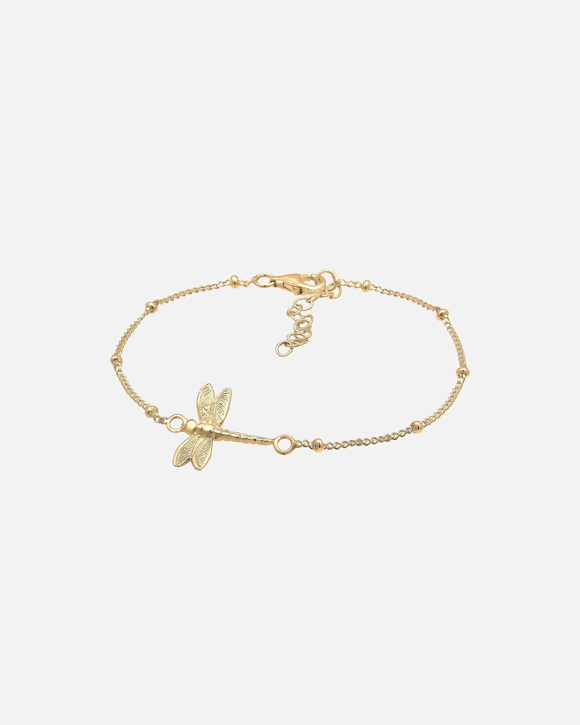 Armband für Weiblich Elli Libelle Kugelkette Verspielt Sommer 925 Silber goldfarben