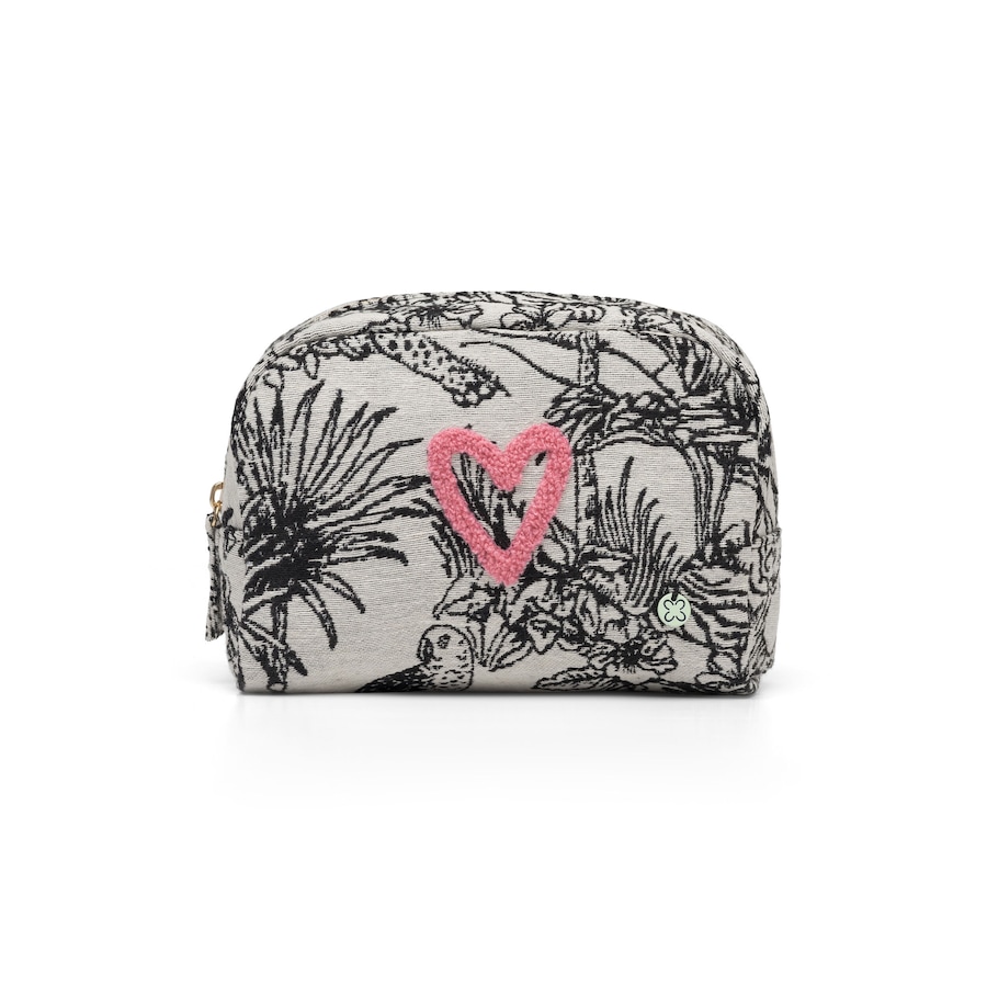Codello Kosmetiktasche mit Dschungel-Print und Herzstickerei Onesize Damen