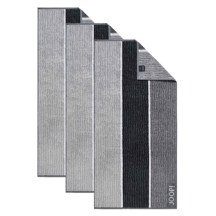 JOOP! Handtuch 3er Pack 'Classic / Infinity Signature' Schwarz Signature Lines