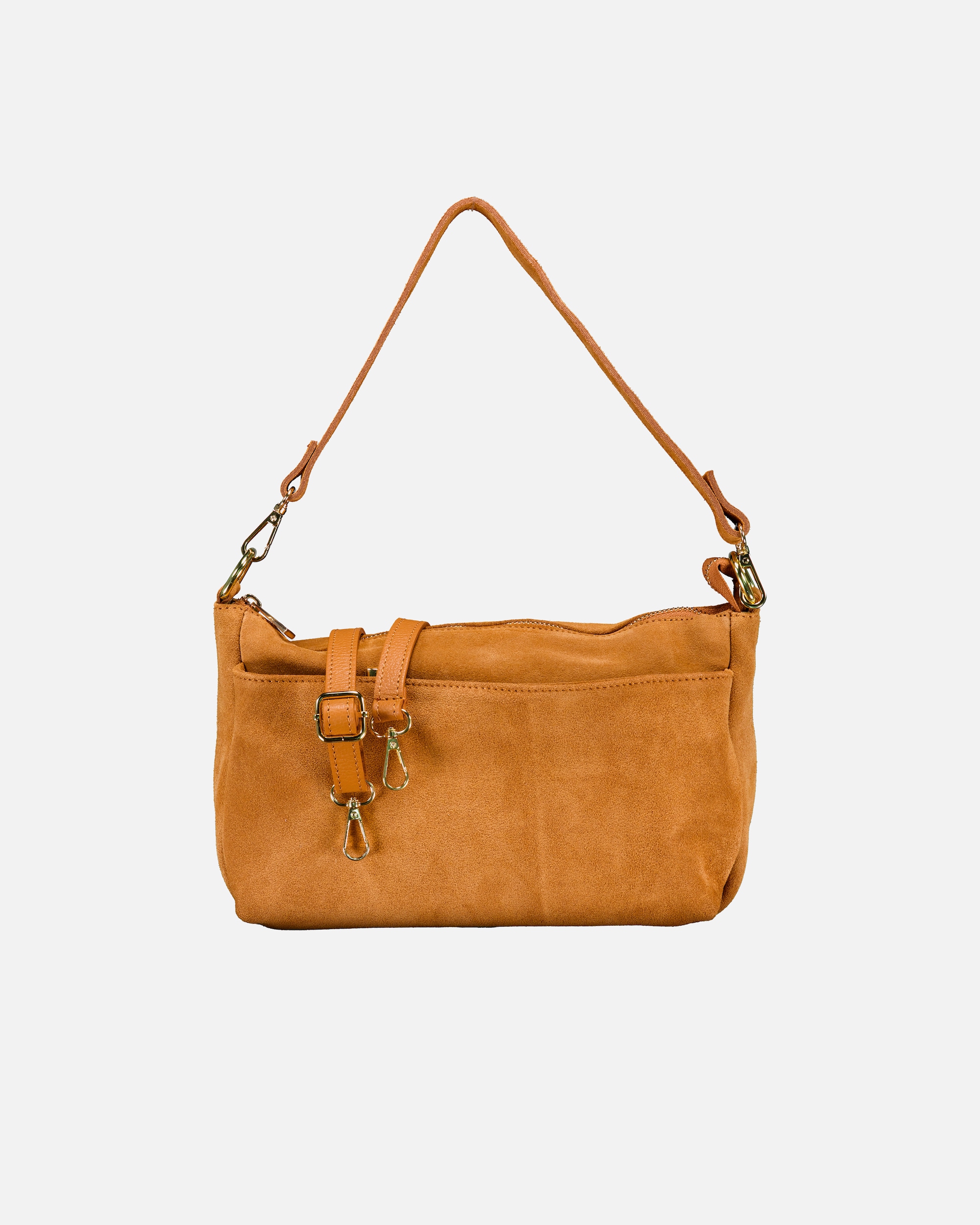 Umhängetasche für Weiblich Hausfelder Manufaktur Umhängetasche Velours Hellbraun