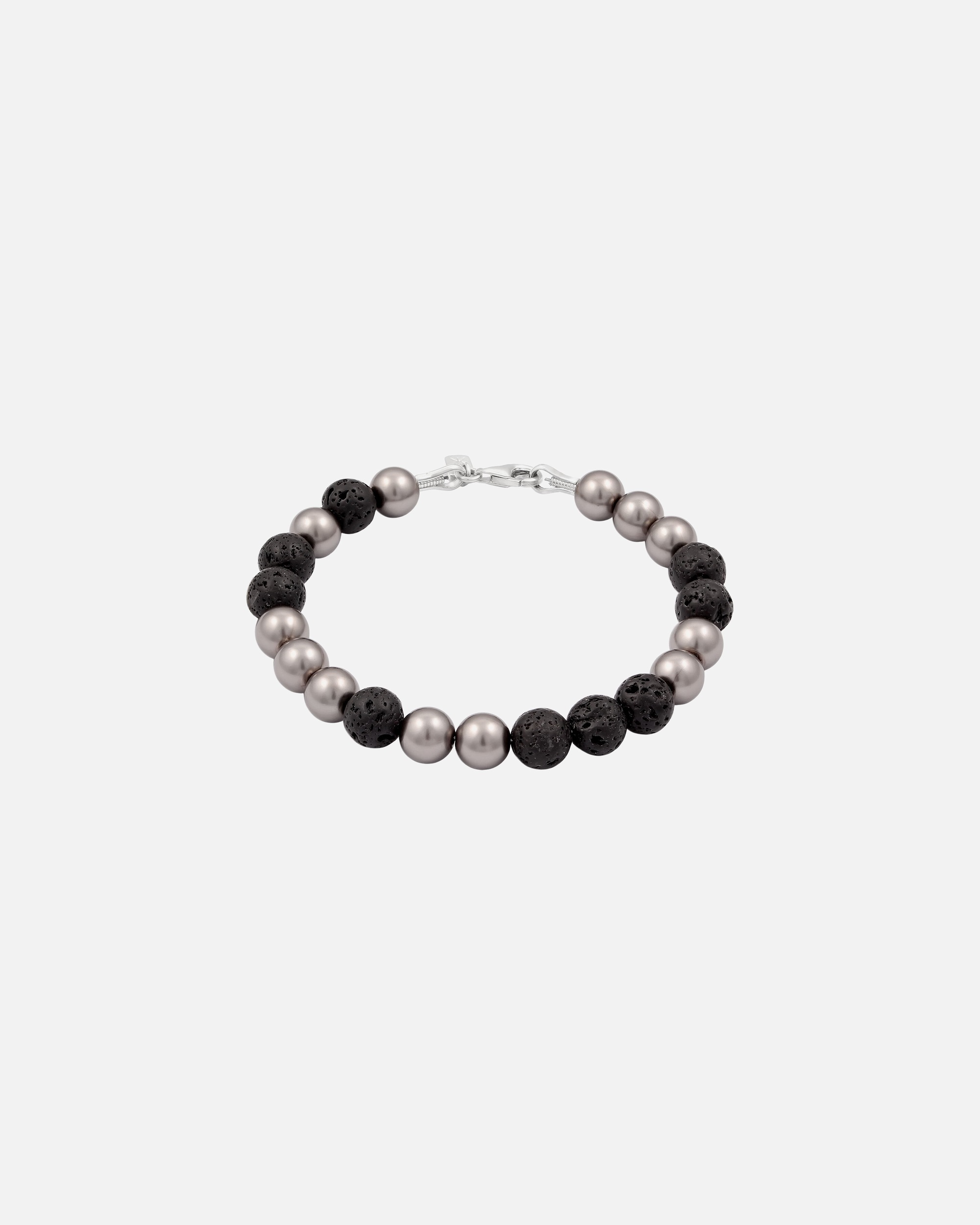 Armband für Weiblich KUZZOI Lava Perlen von Swarovski® Grau 925 Sterling Silber 21