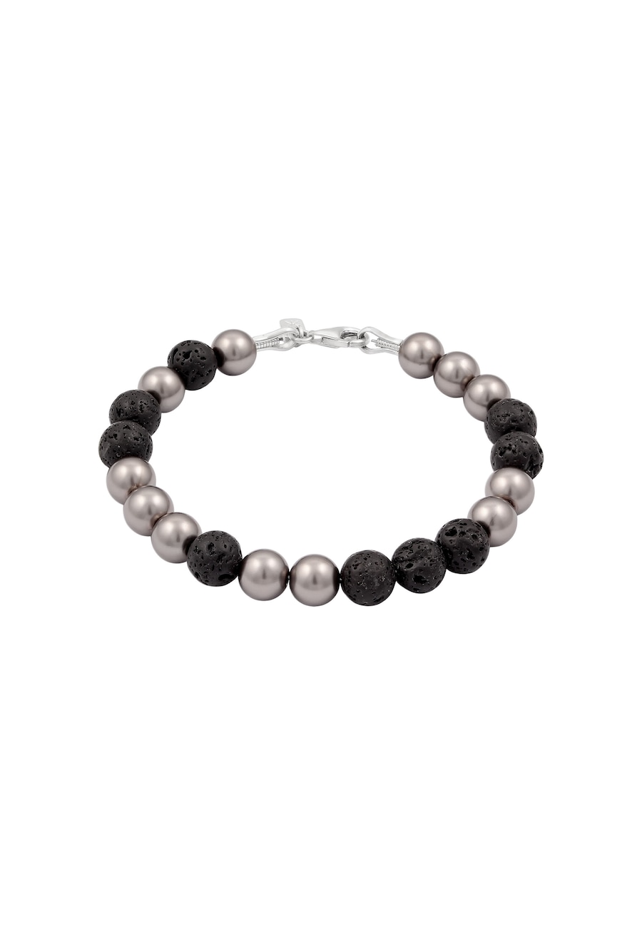 KUZZOI Lava Perlen von Swarovski Grau 925 Sterling Silber 21 Damen