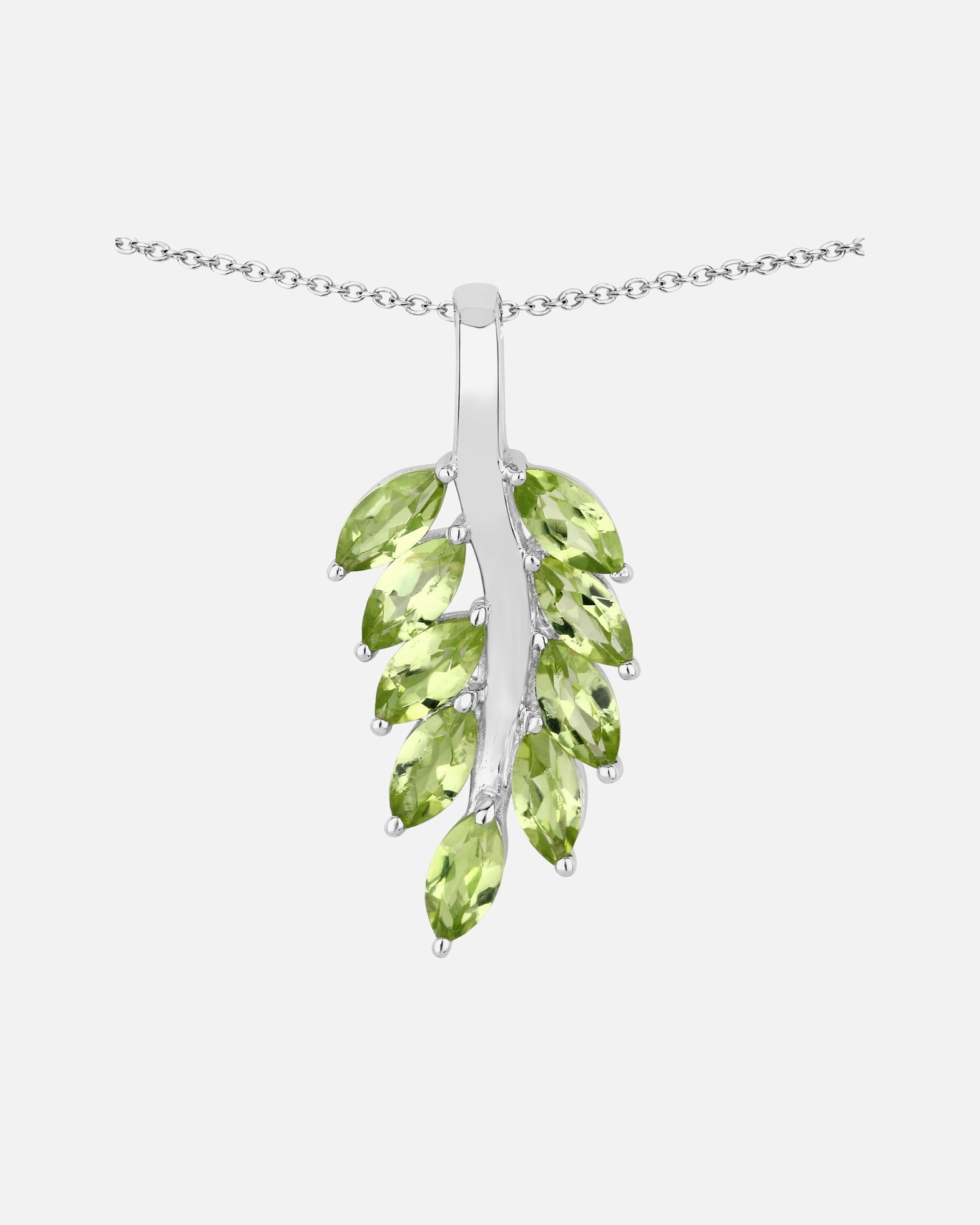 Halskette für Weiblich Rafaela Donata Kette Floral Sterling Silber Peridot in Silber Peridot