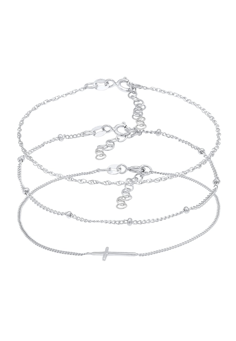 Elli Gedreht Kugel Kreuz Design 3er Set 925 Silber silberfarben Damen