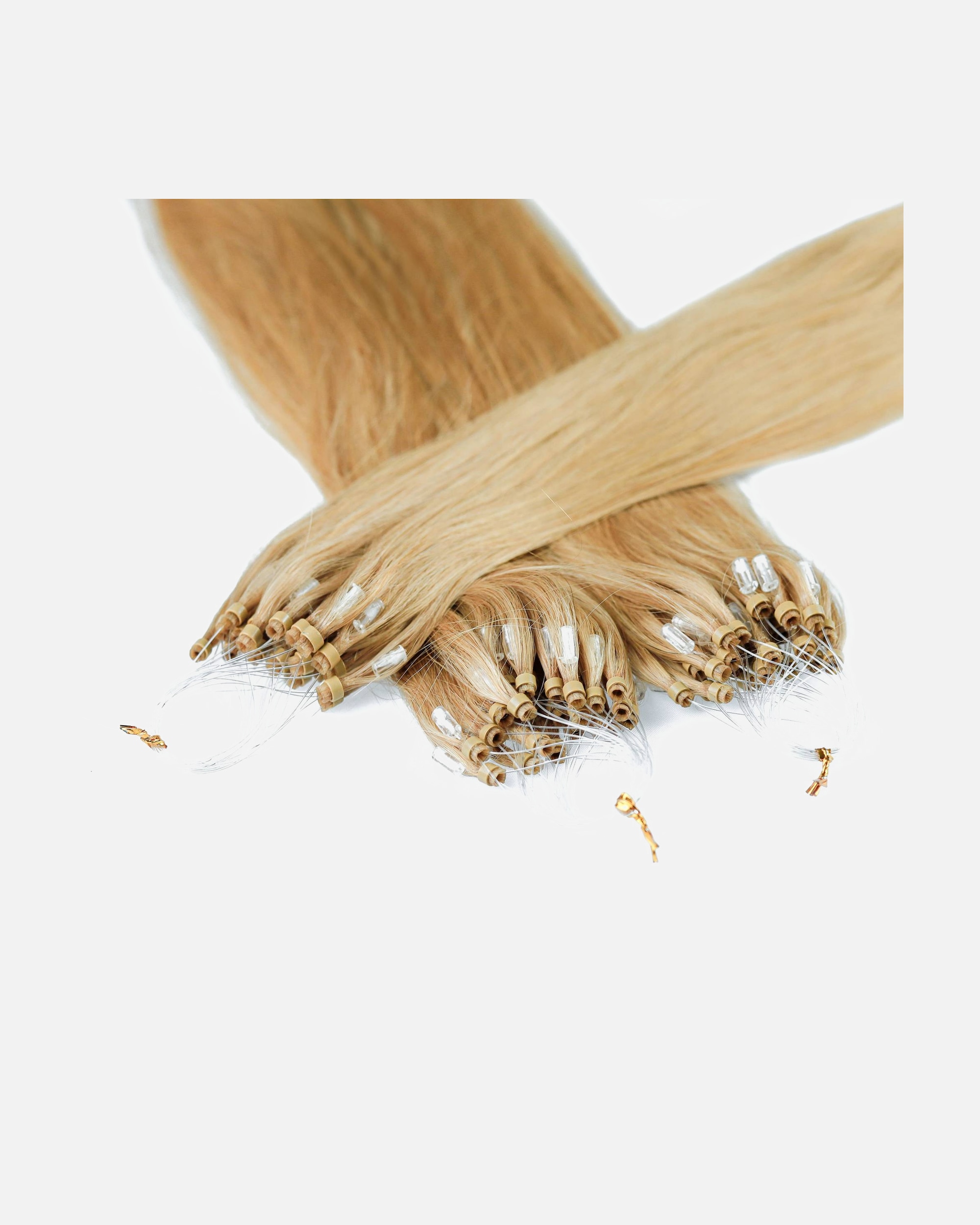 Extensions für Weiblich hair2heart Microring Extensions Echthaar #9/31 Lichtblond Gold-Asch 1g 40cm