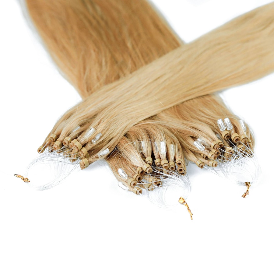 hair2heart Microring Extensions Echthaar #9/31 Lichtblond Gold-Asch 0.5g 50cm Hellbraun Damen