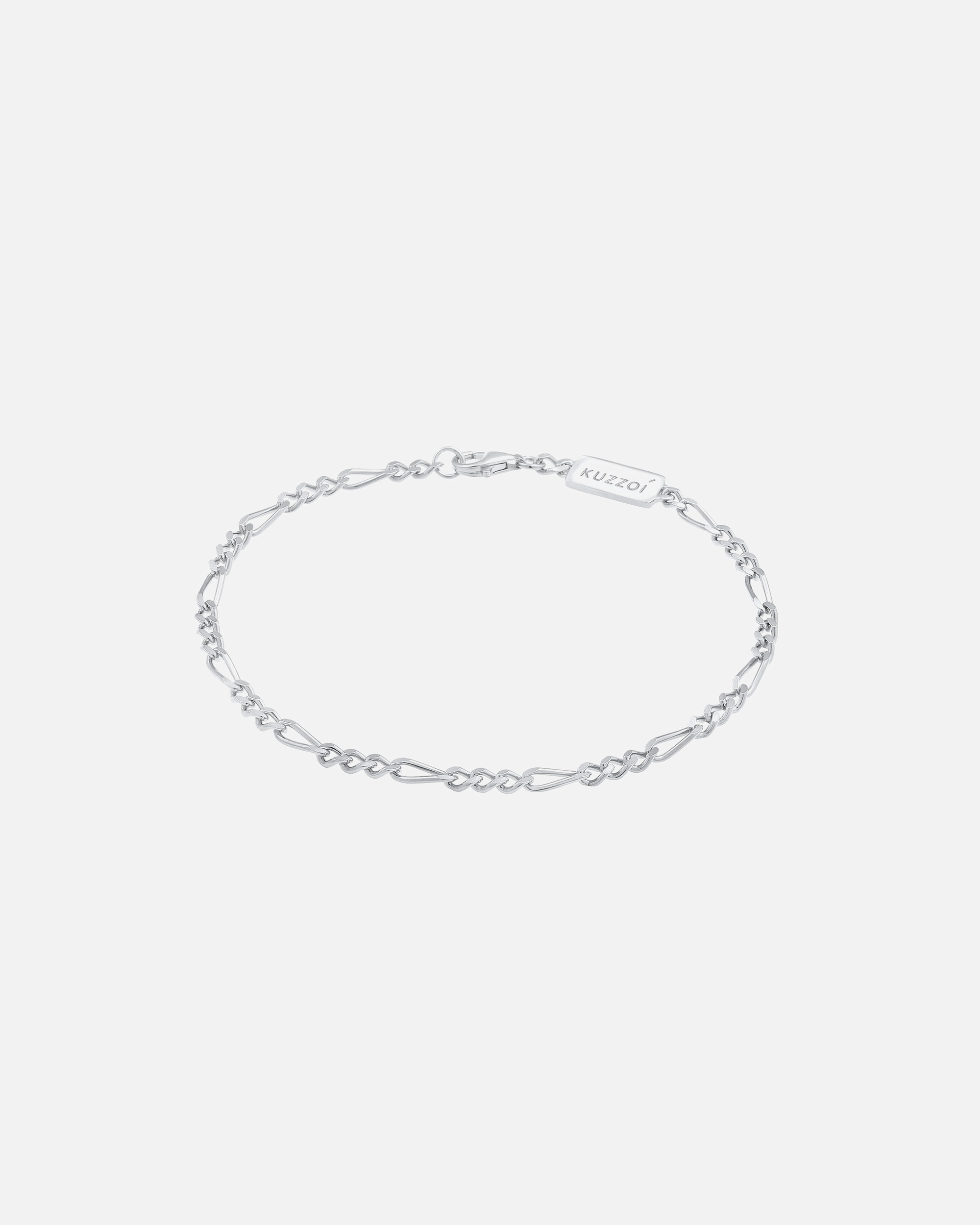 Armband für Männlich KUZZOI Figarokette Massiv Basic Must-Have Cool 925 Silber 19