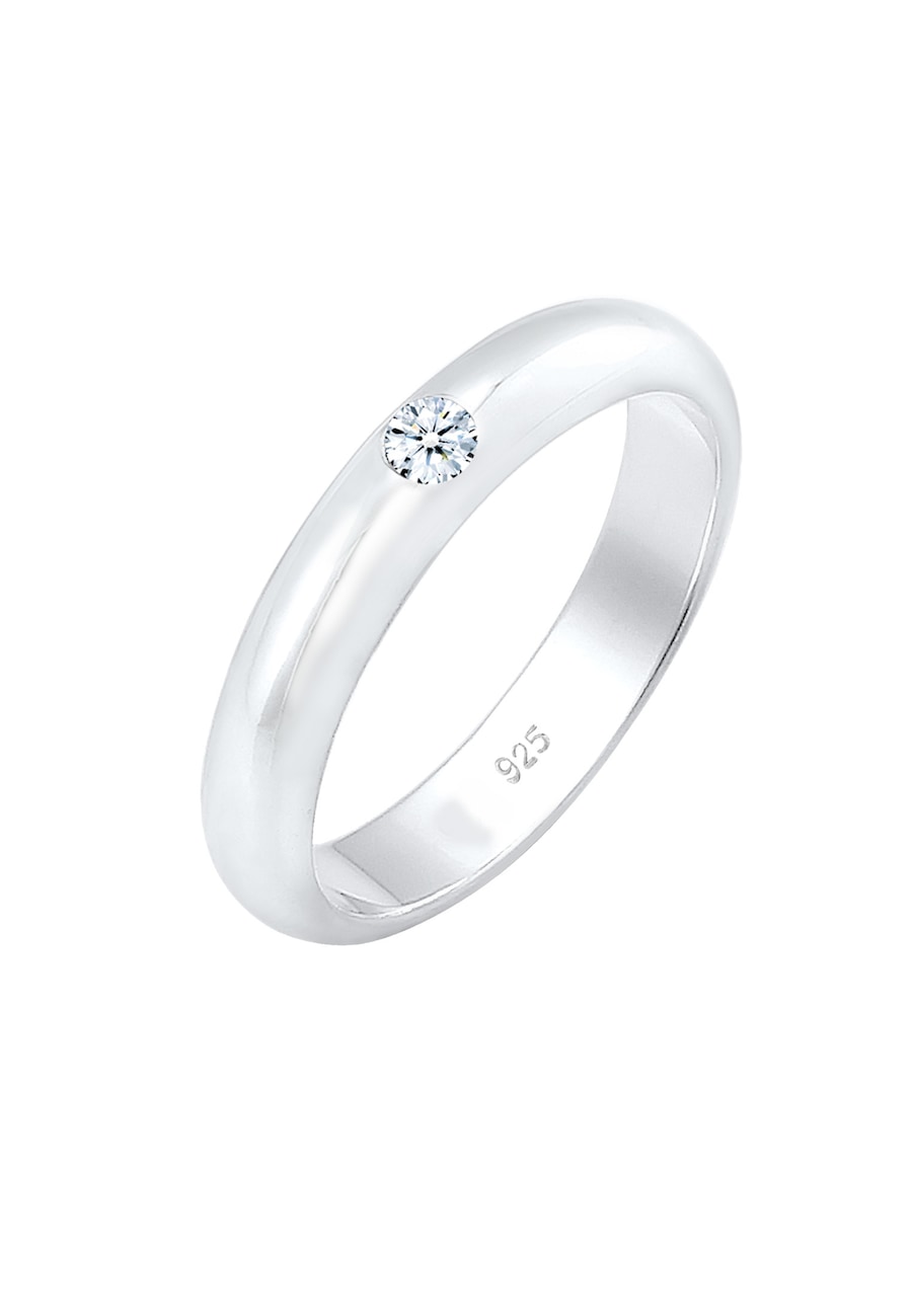 Elli DIAMONDS Solitär Verlobung Diamant (0.06 ct.) 925er Silber 56 Damen