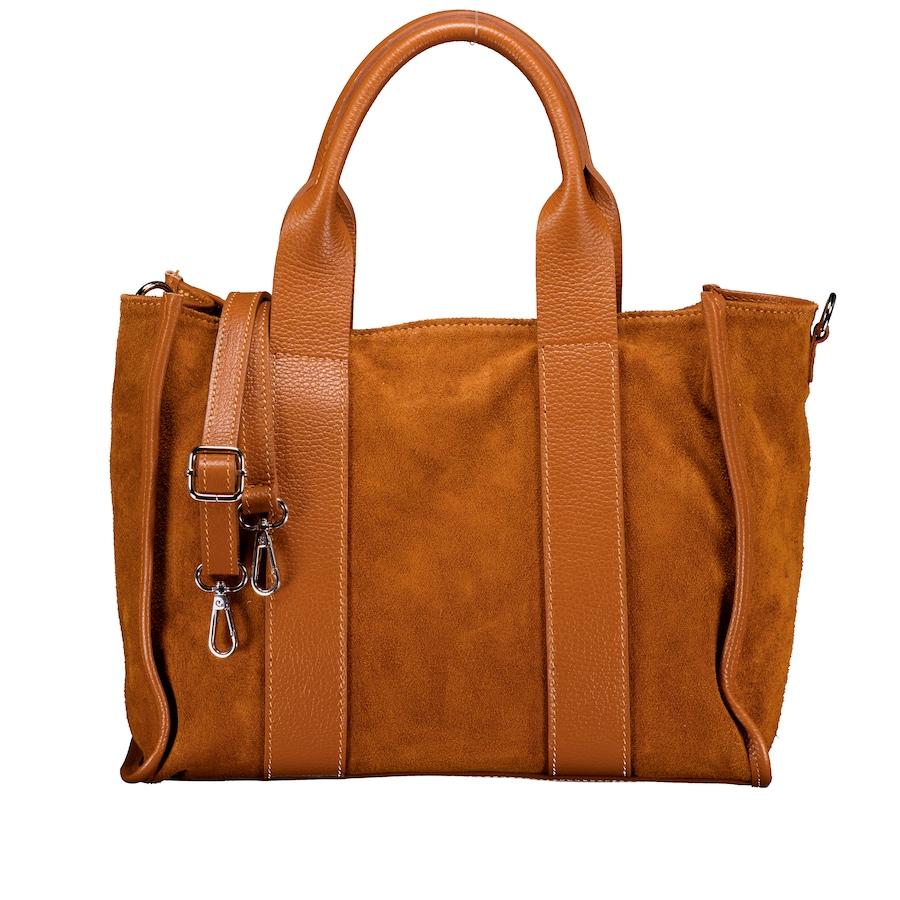 Hausfelder Manufaktur Handtasche Velours Hellbraun Damen