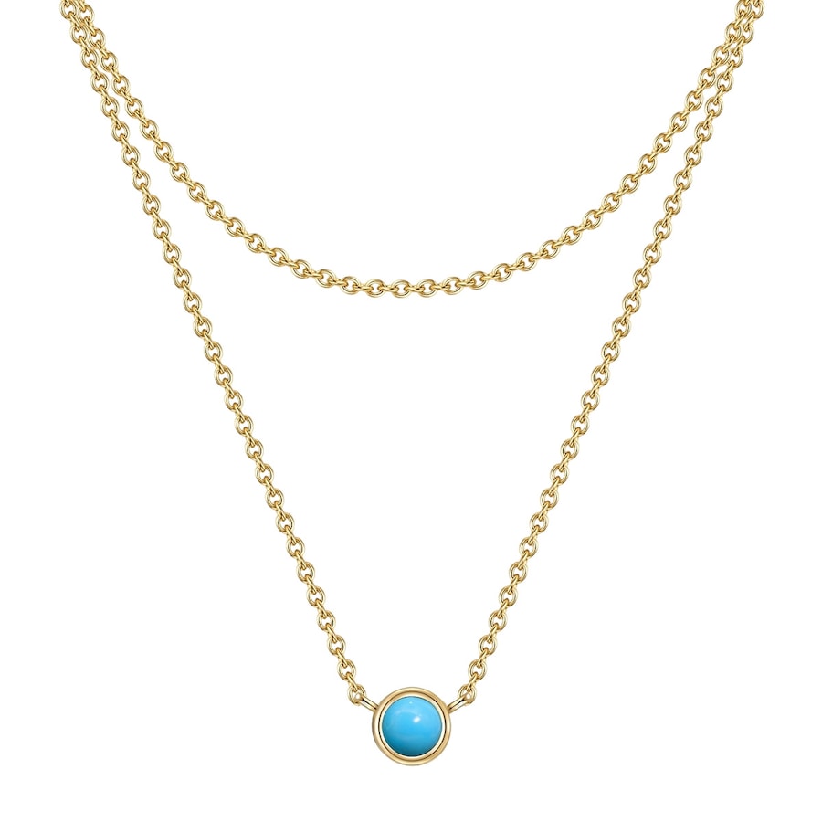 Glanzstücke München Halskette Sterling Silber Türkis (rek.) in Gold Damen