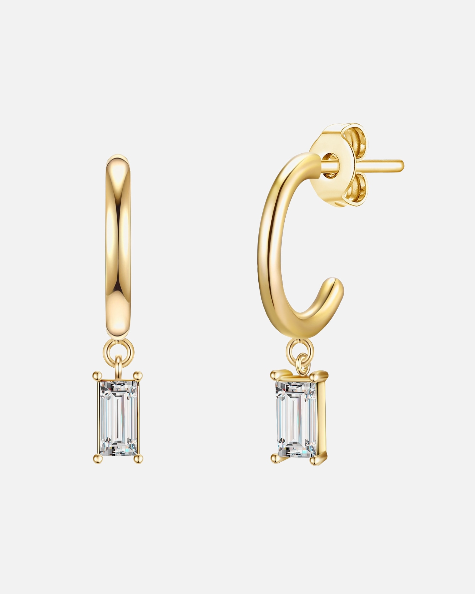 Creolen für Weiblich Lulu & Jane Creolen Messing verziert mit Kristallen von Swarovski® in Gelbgold 20,3 mm