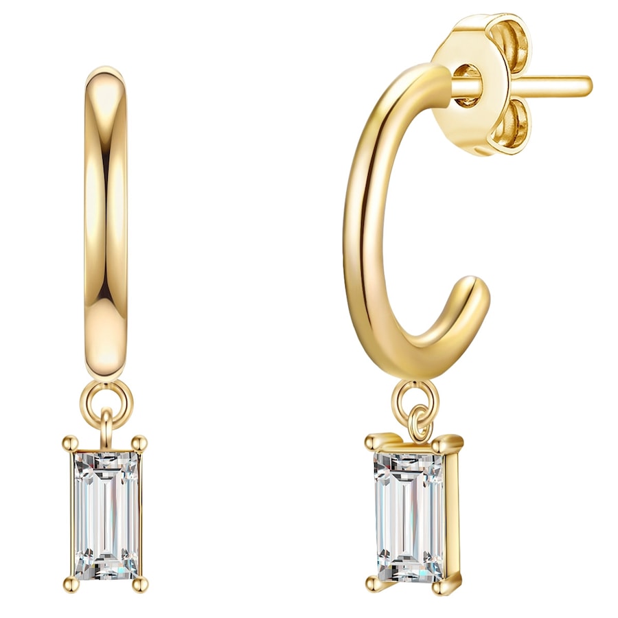 Lulu & Jane Creolen Messing verziert mit Kristallen von Swarovski in Gelbgold 20,3 mm Damen