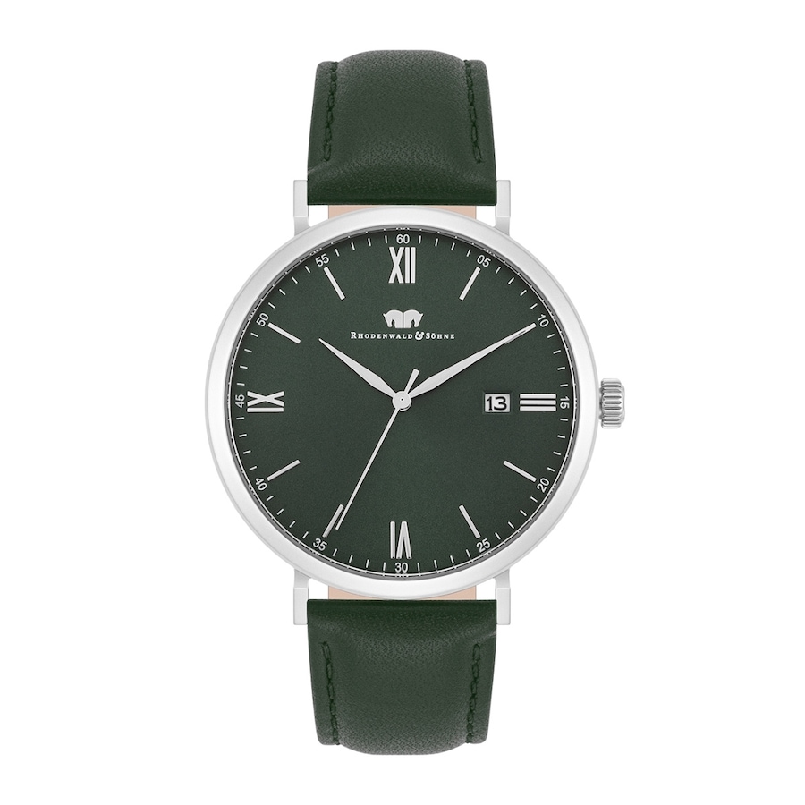 Rhodenwald & Söhne Armband-Uhr Adelsmann aus Echtleder in silber 42,0 mm Herren