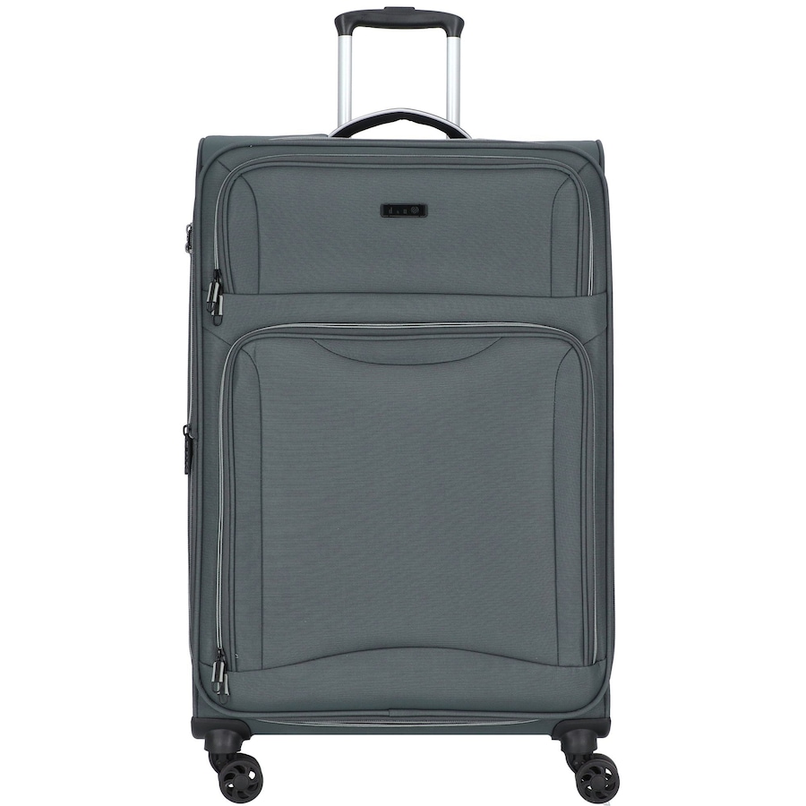 d & n Travel Line 9204 4 Rollen Trolley L 76 cm mit Dehnfalte grau Grau Herren