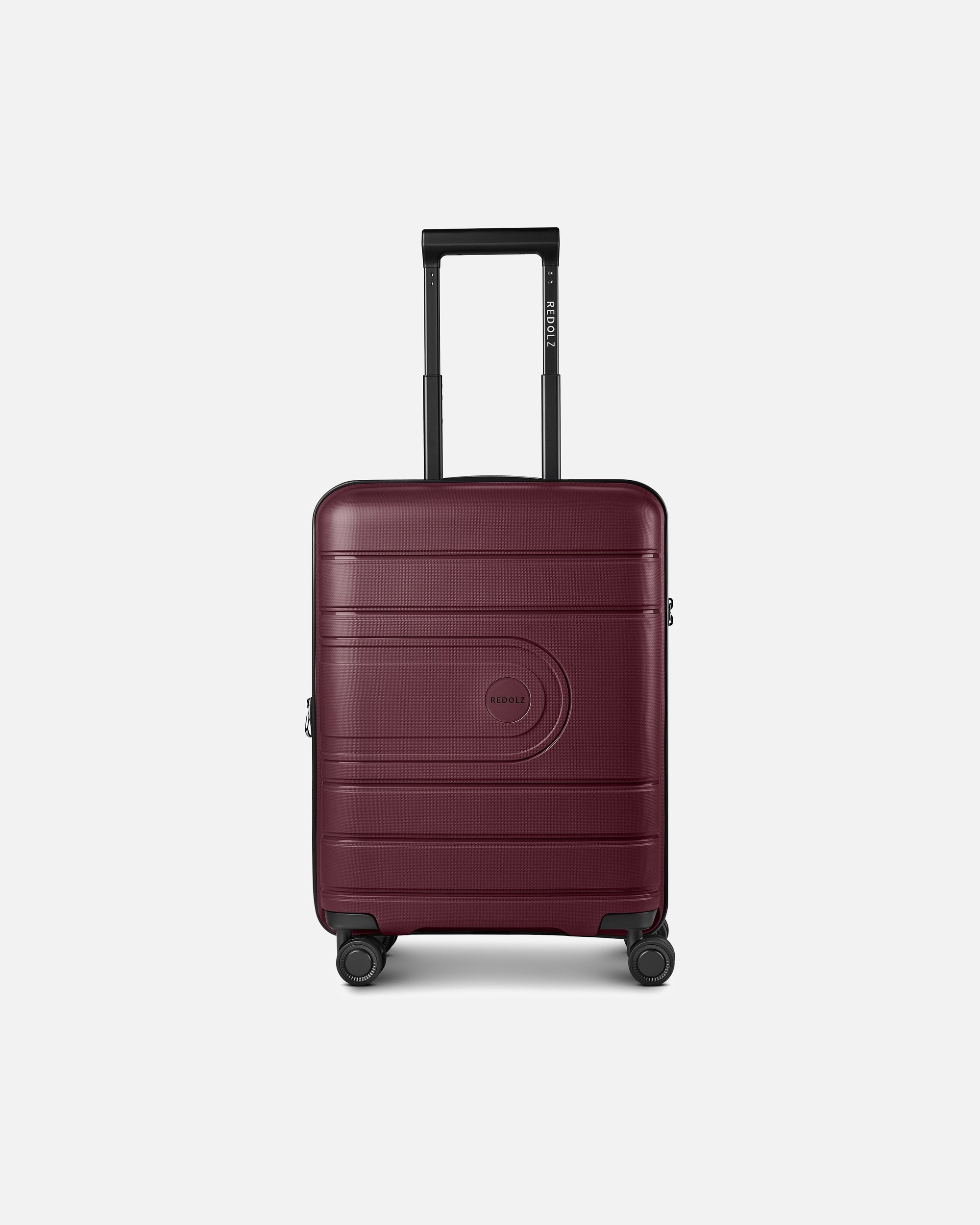 Handgepäckkoffer für Männlich Redolz Essentials 11 4 Rollen Kabinentrolley 55 cm mit Dehnfalte burgundy