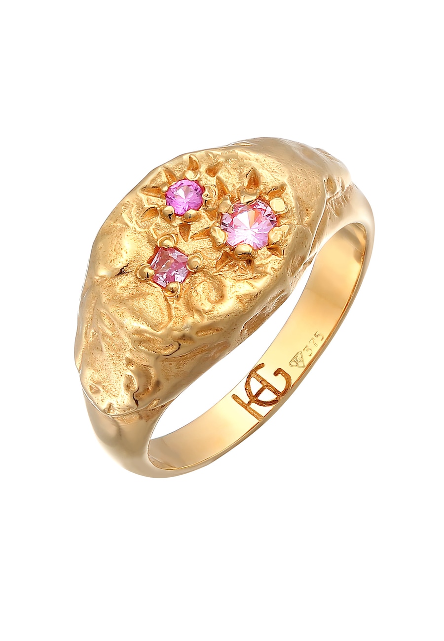 Haze & Glory Siegelring Saphir Rosa - Tilli 375er Gelbgold 54 Damen