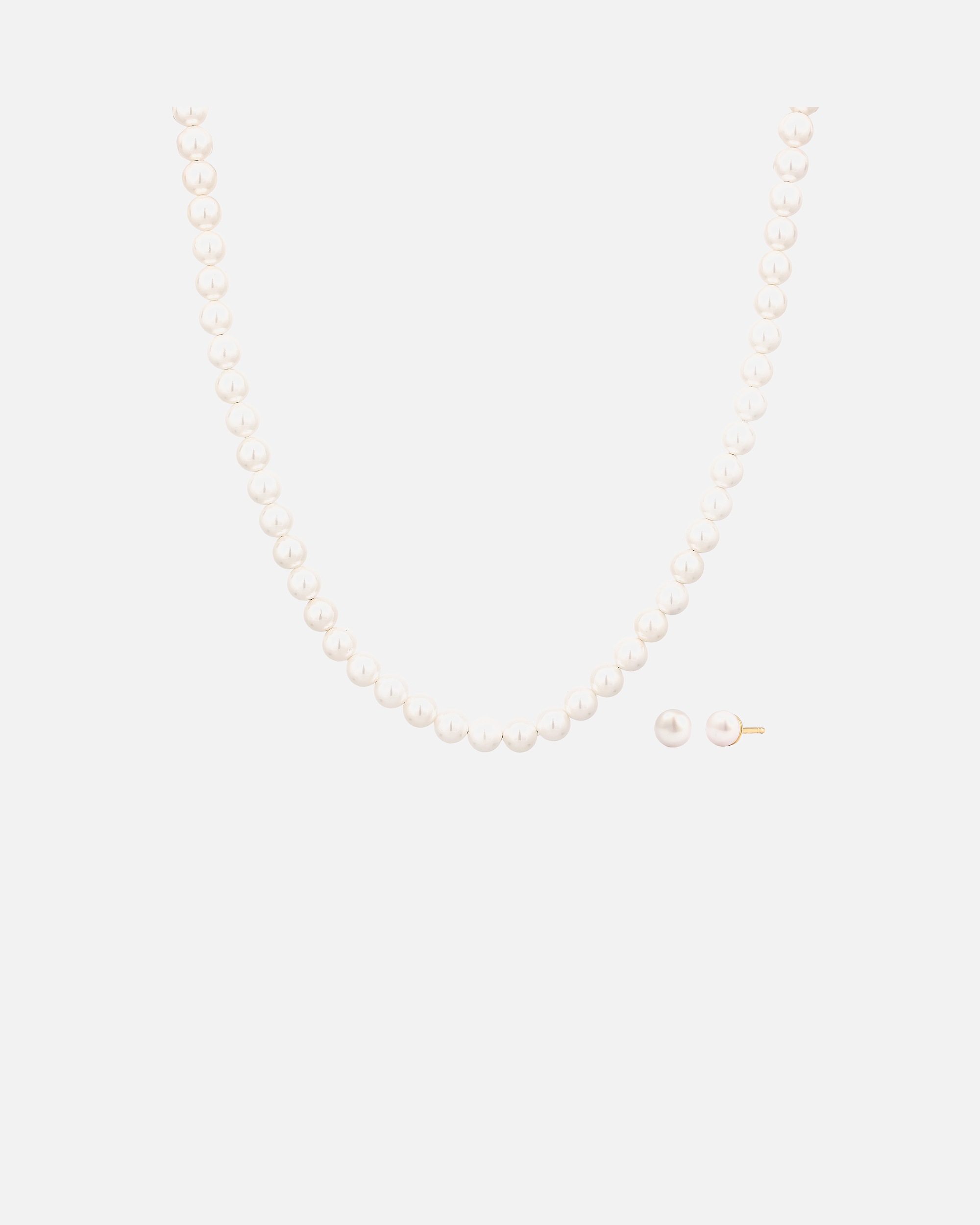 Schmuckset für Weiblich Elli Süßwasserzuchtperlen Weiß 925 Sterling Silber vergoldet Weiß