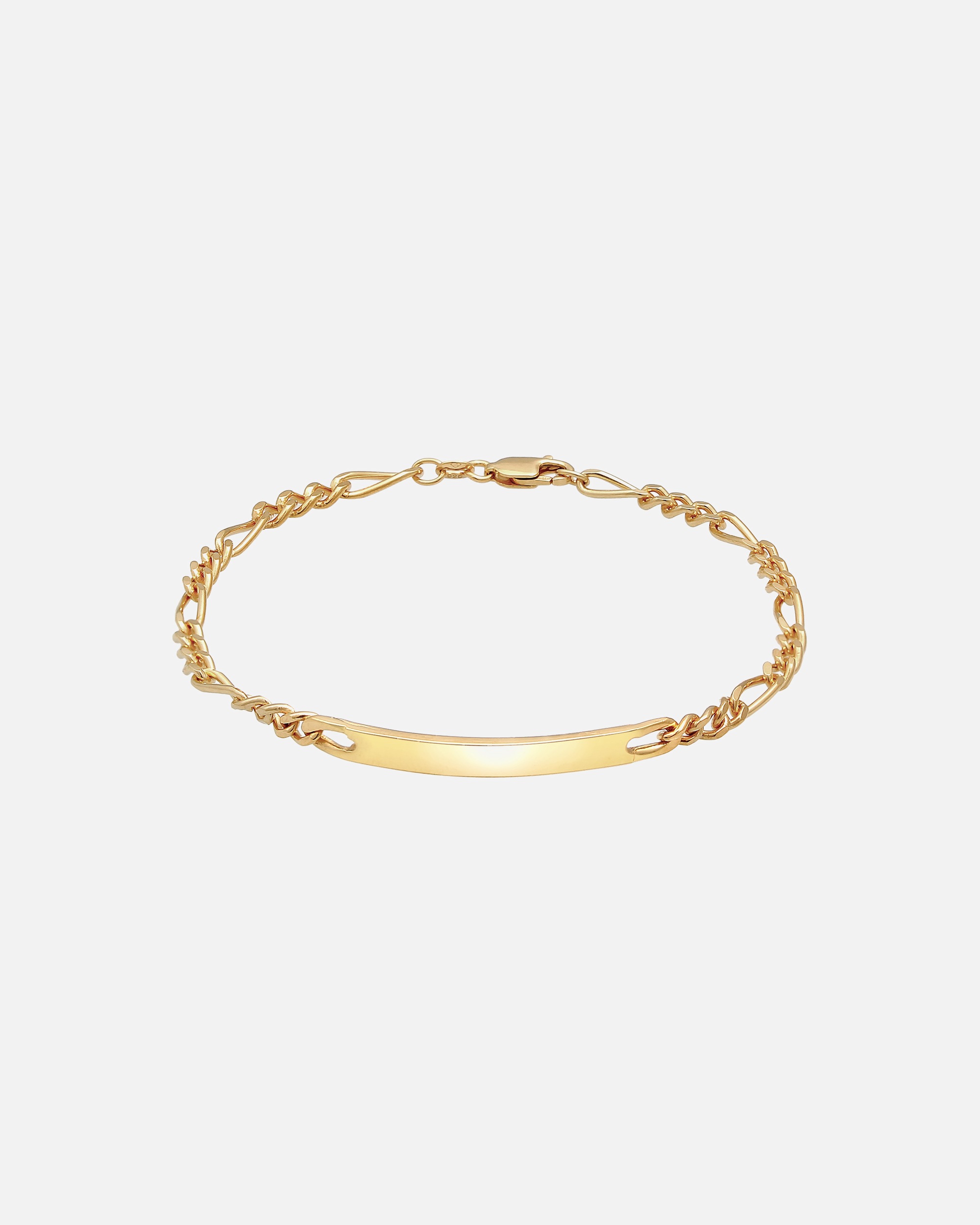 Armband für Männlich KUZZOI Herren ID Platte Figaro Klassisch 925 Silber 19