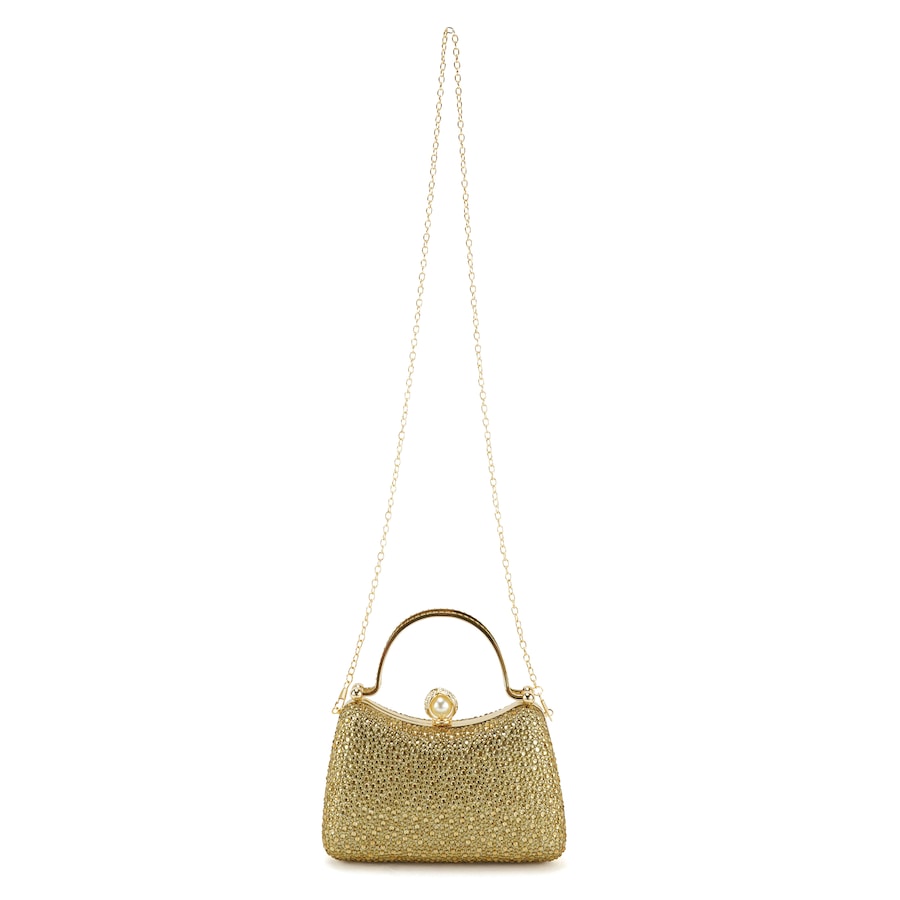 HARPA Clutch ORALEI mit funkelnden Steinen gold