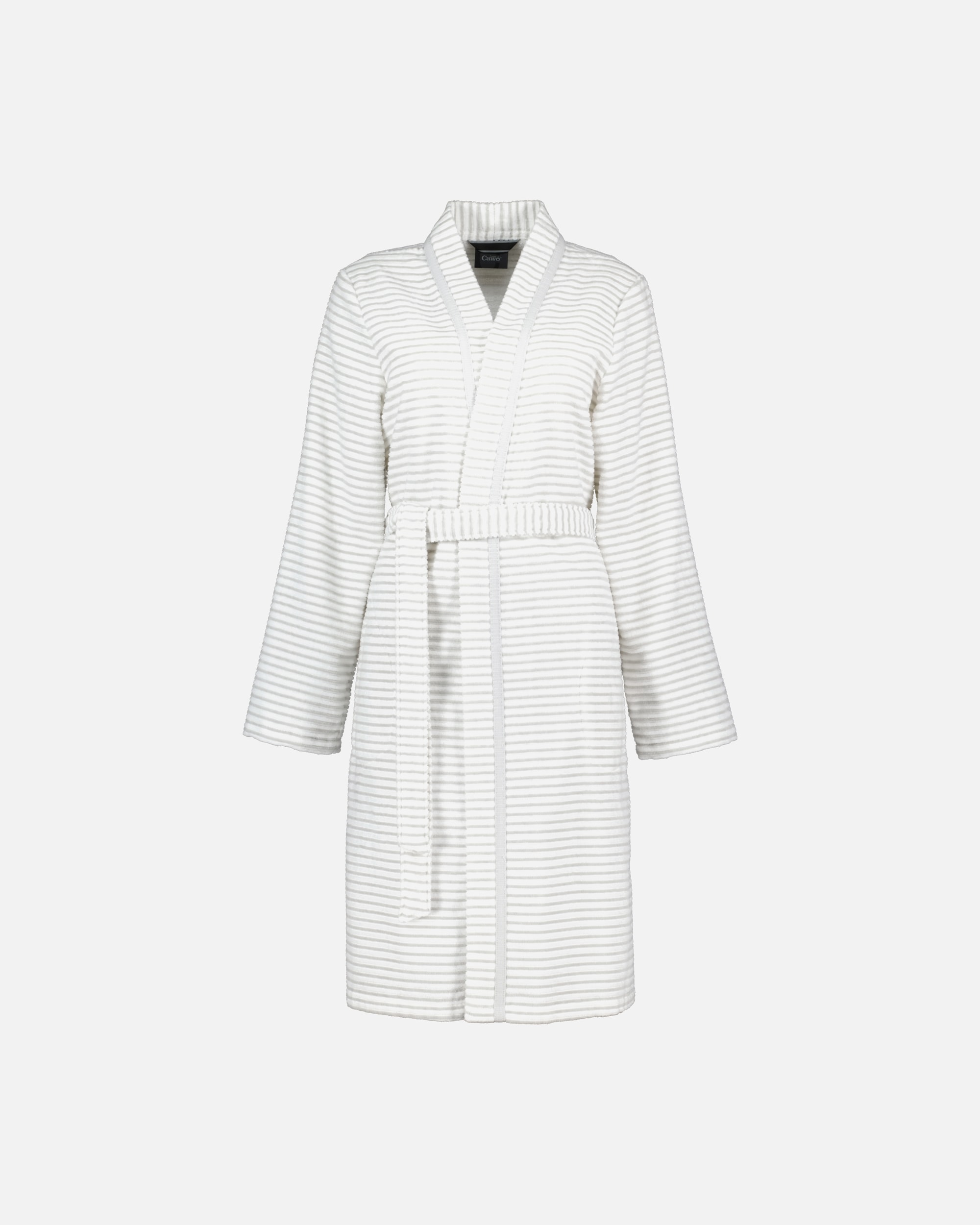 Bademantel für Weiblich Cawö Cawö Bademäntel Damen Kimono Struktur 1214 weiß-silber - 76 M