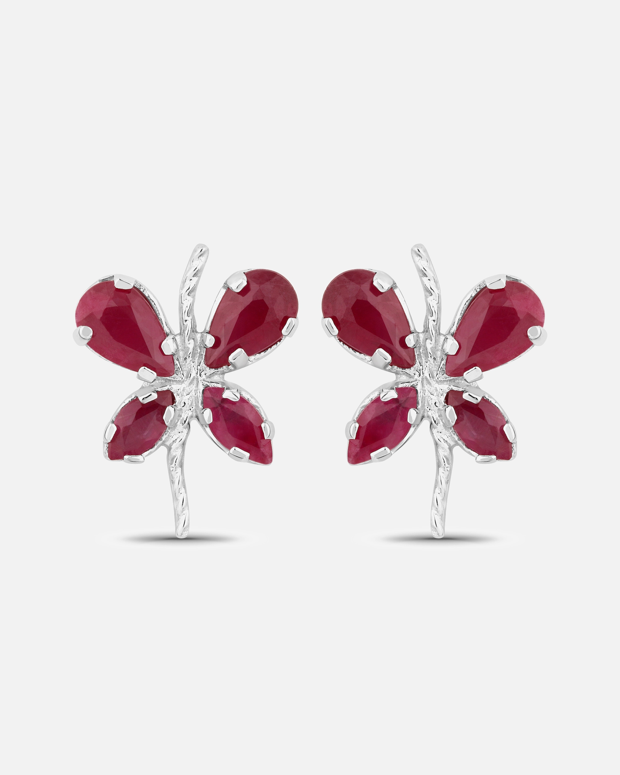 Ohrringe für Weiblich Vira Jewels Ohrringe 925/- Sterling Silber Rubin rot 1,36 ct. weiß