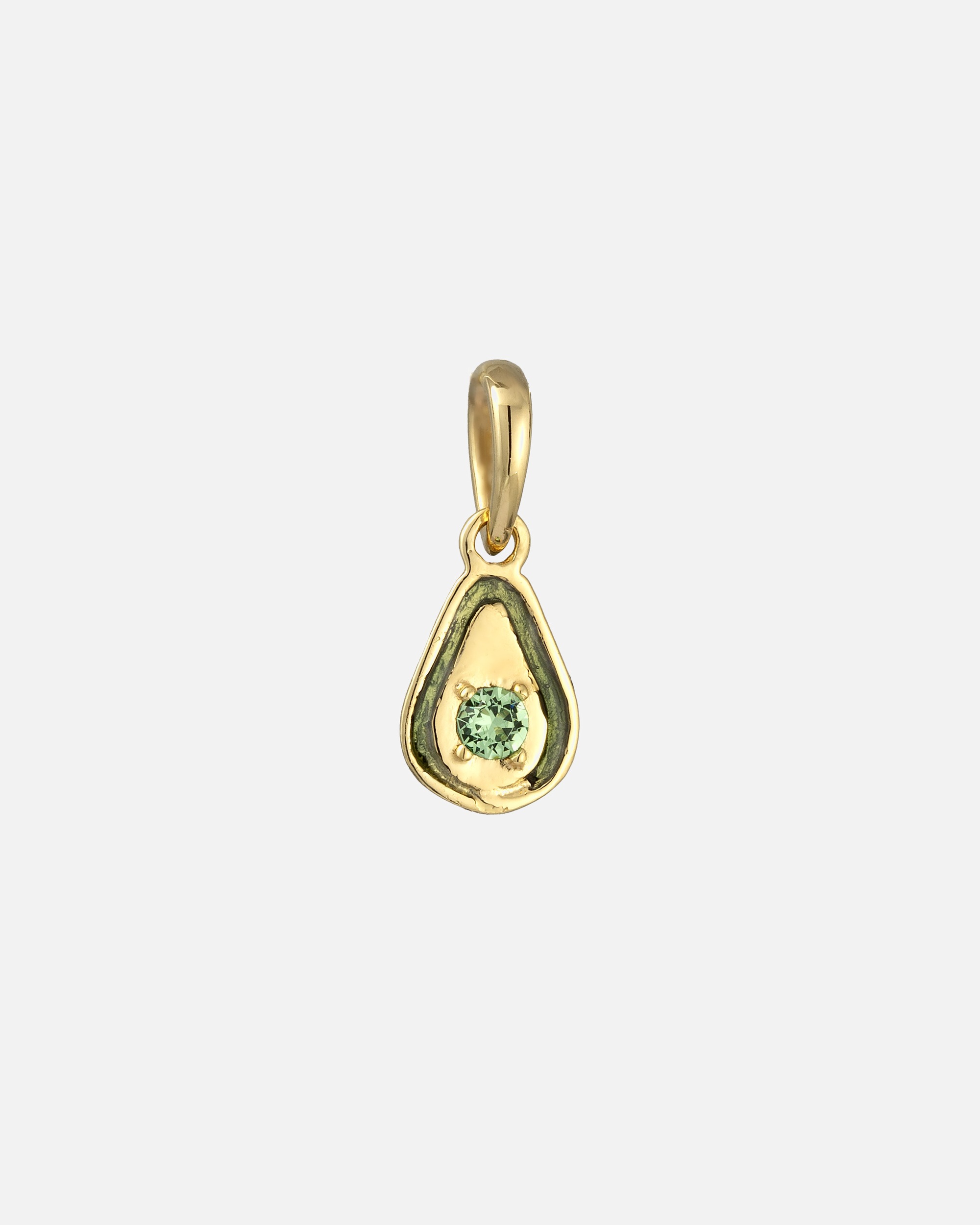 Schmuckanhänger für Weiblich Elli Frucht Avocado Glas Kristalle Hellgrün 925 Sterling Silber vergoldet OneSize