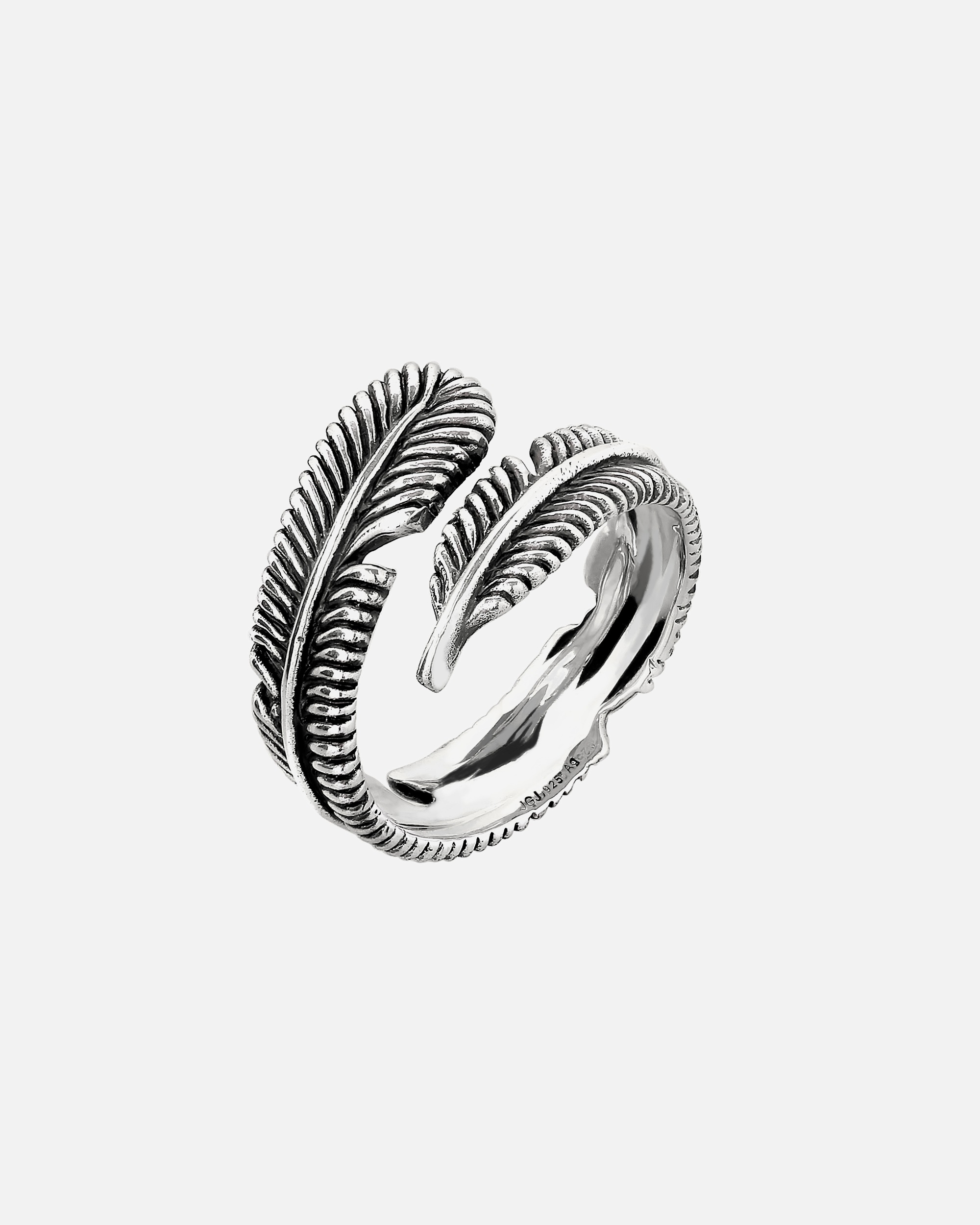 Ring für Männlich KUZZOI Feder Boho Design 925 Sterling Silber 64