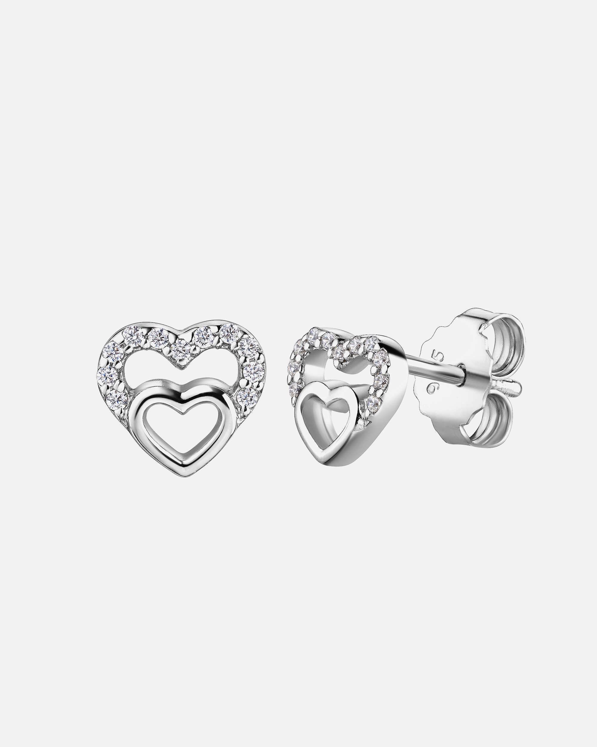 Ohrringe für Unisex Zeeme Ohrstecker 925/- Sterling Silber Zirkonia weiß weiß