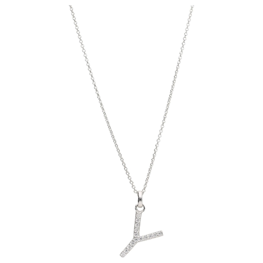 Smart Jewel Kette Buchstabe Y mit Zirkonia Steine, Silber 925 45 cm Damen