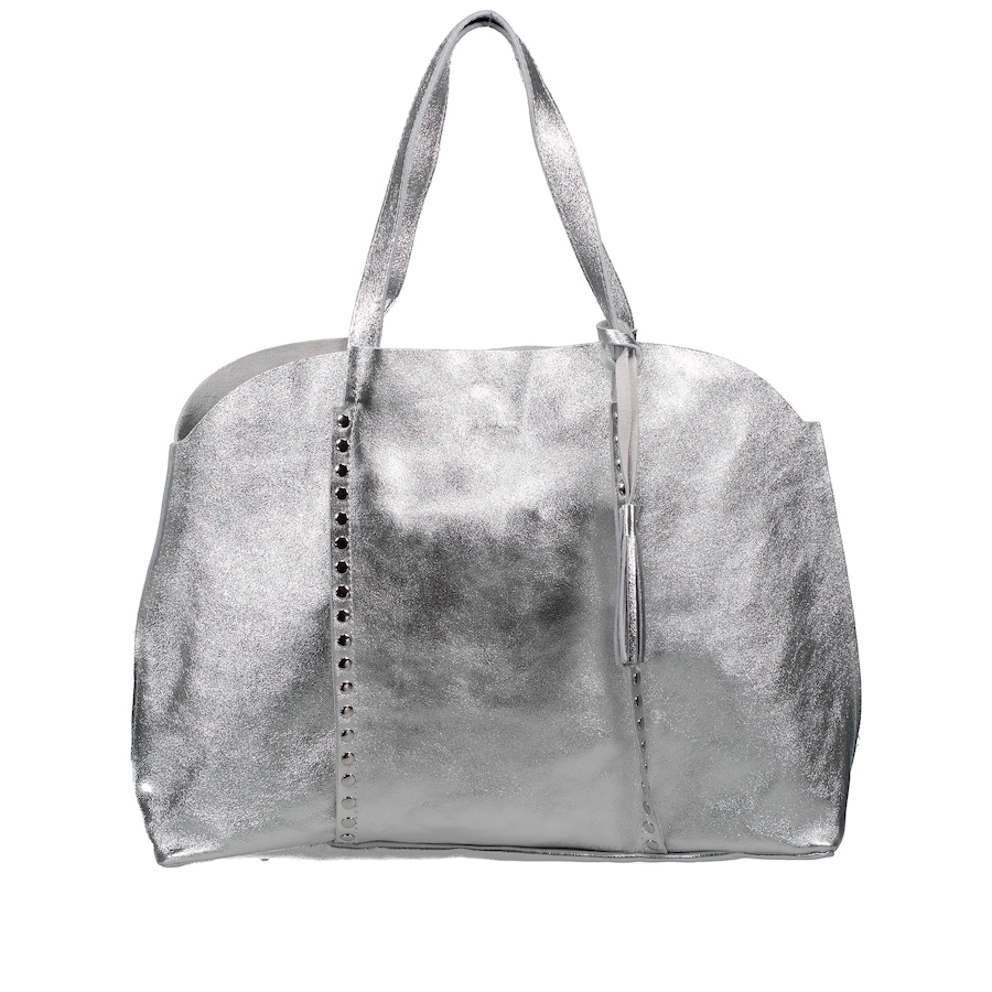 Hausfelder Manufaktur Tasche Metallic Silber Damen