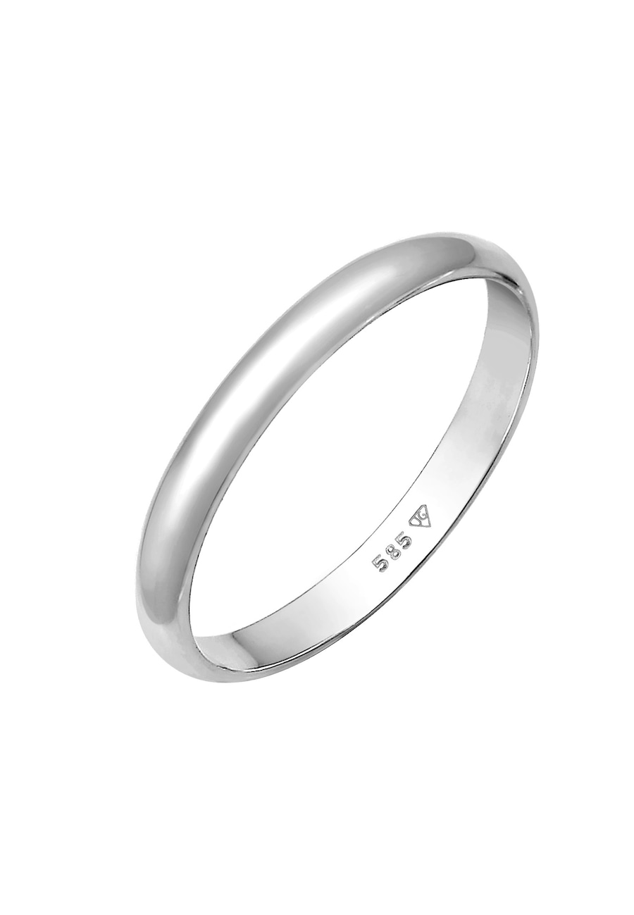 Elli PREMIUM Basic Bandring Hochzeit Trauring 585 Weißgold 56 Damen