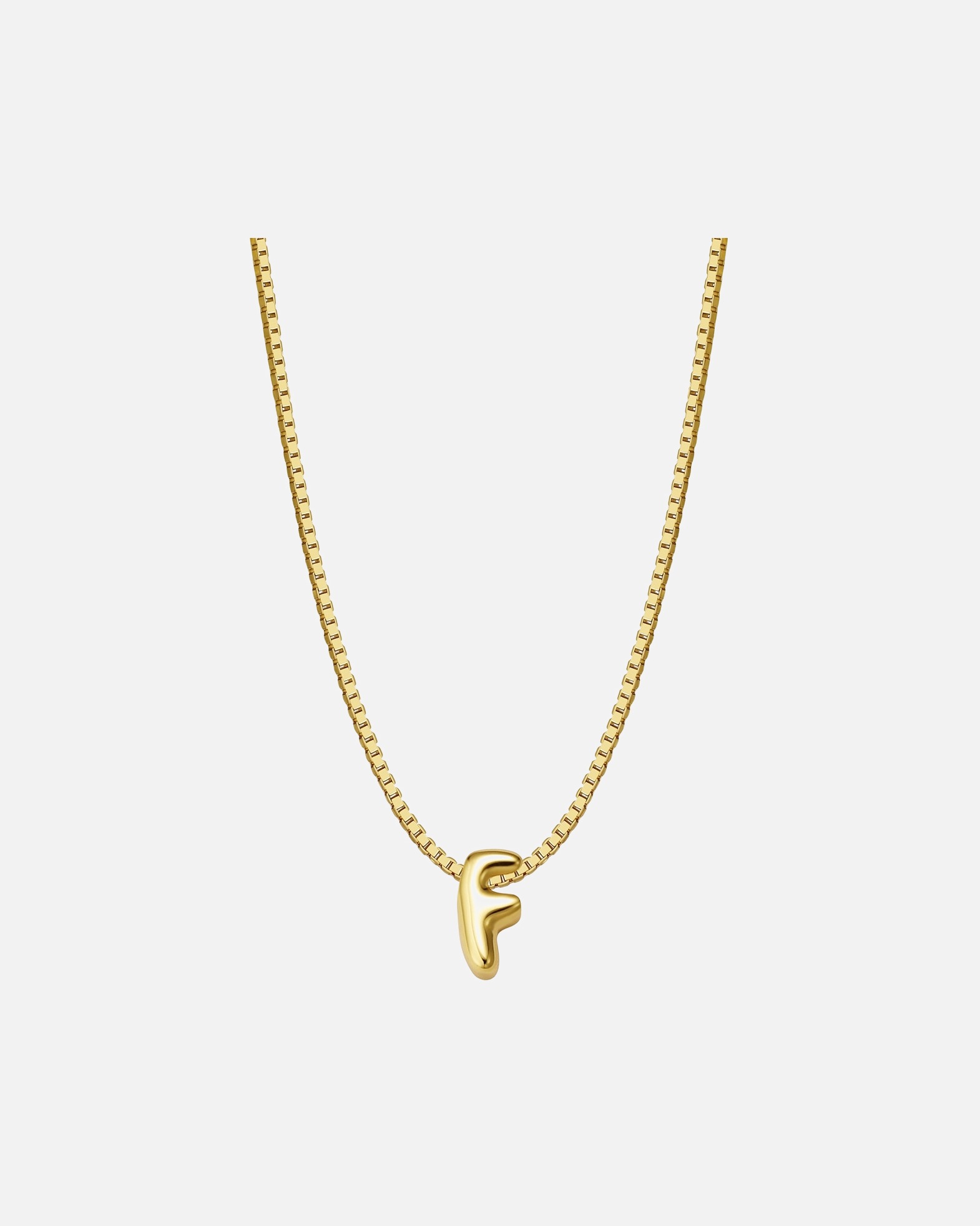 Halskette für Weiblich Glanzstücke München Halskette Buchstabe F aus Sterling Silber in gelbgold 40,0 cm Basiskette + 5,0 cm Verlängerung