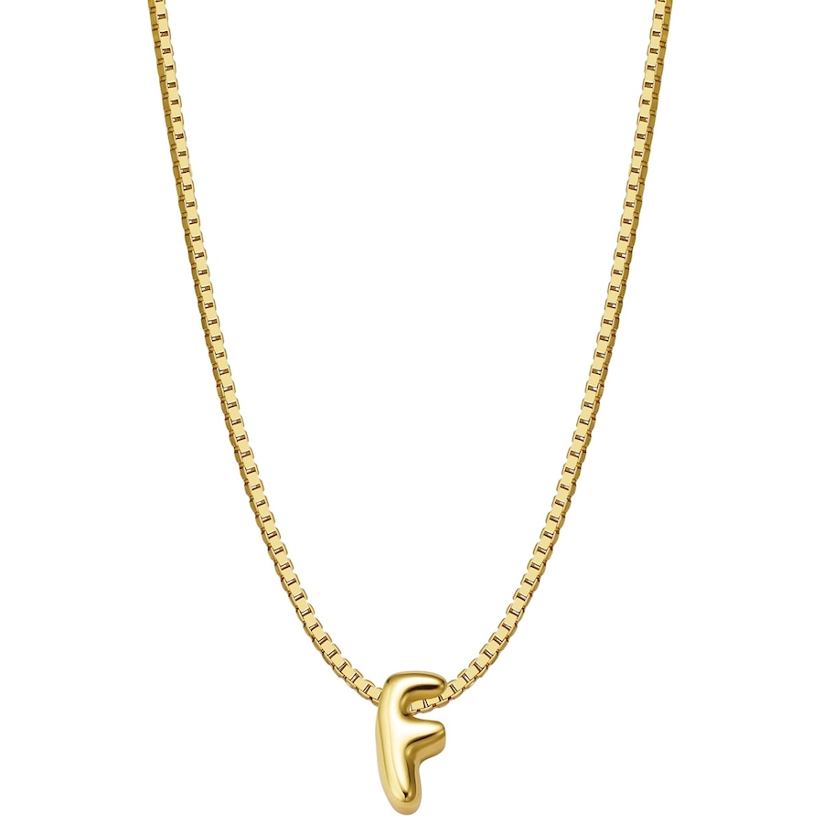 Glanzstücke München Halskette Buchstabe F aus Sterling Silber in gelbgold 40,0 cm Basiskette + 5,0 Verlängerung Damen