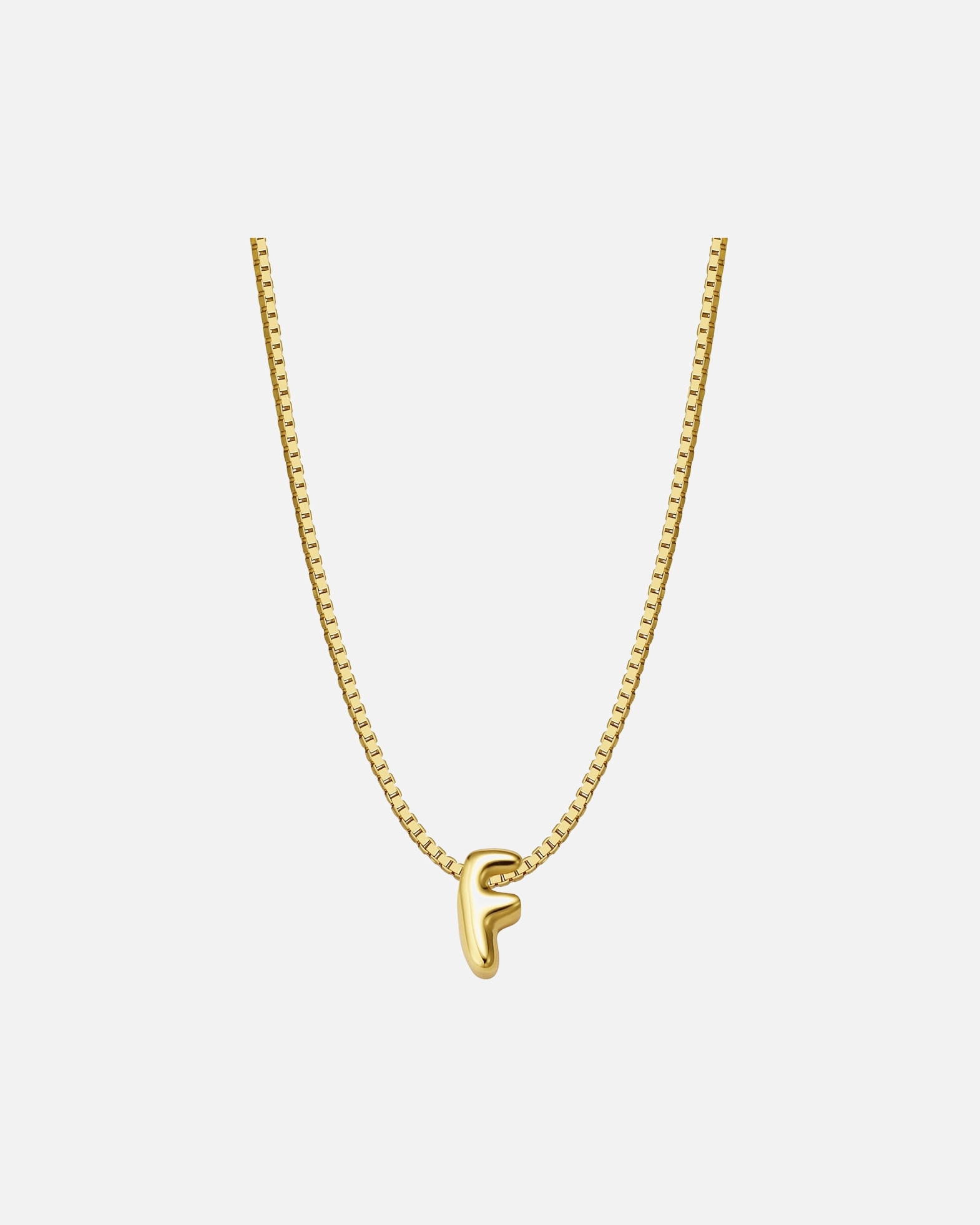 Halskette für Weiblich Glanzstücke München Halskette Buchstabe F aus Sterling Silber in gelbgold 40,0 cm Basiskette + 5,0 cm Verlängerung