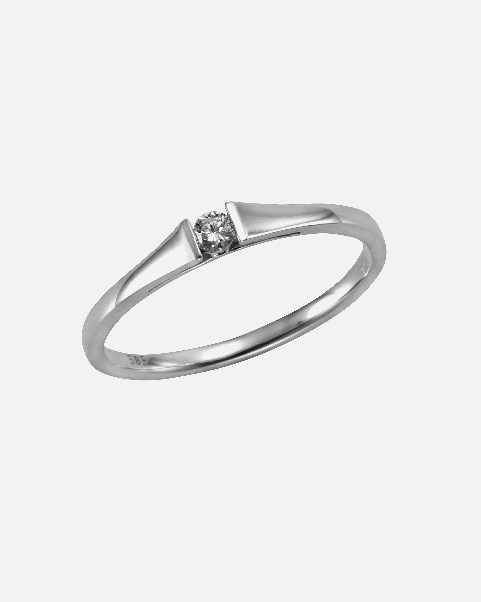 Ring für Weiblich Orolino Ring 585/- Gold Brillant weiß 0,08ct. 060 (19,1)