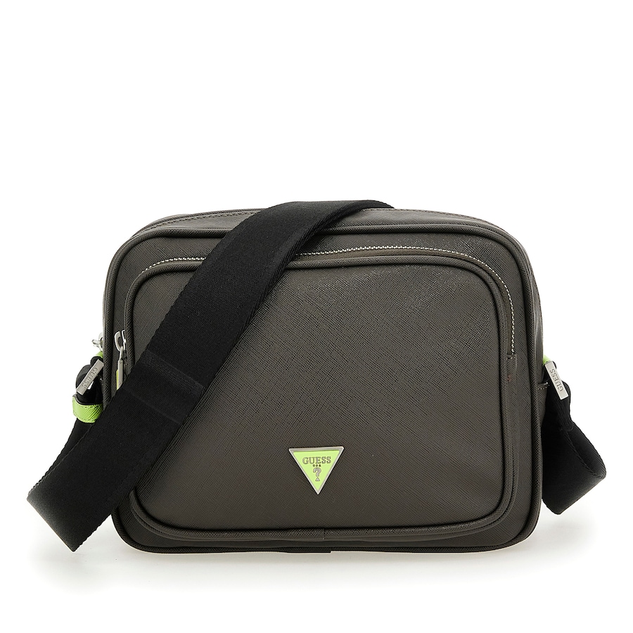 Guess Umhängetasche Certosa Saffiano Camera Bag Grey Lime
