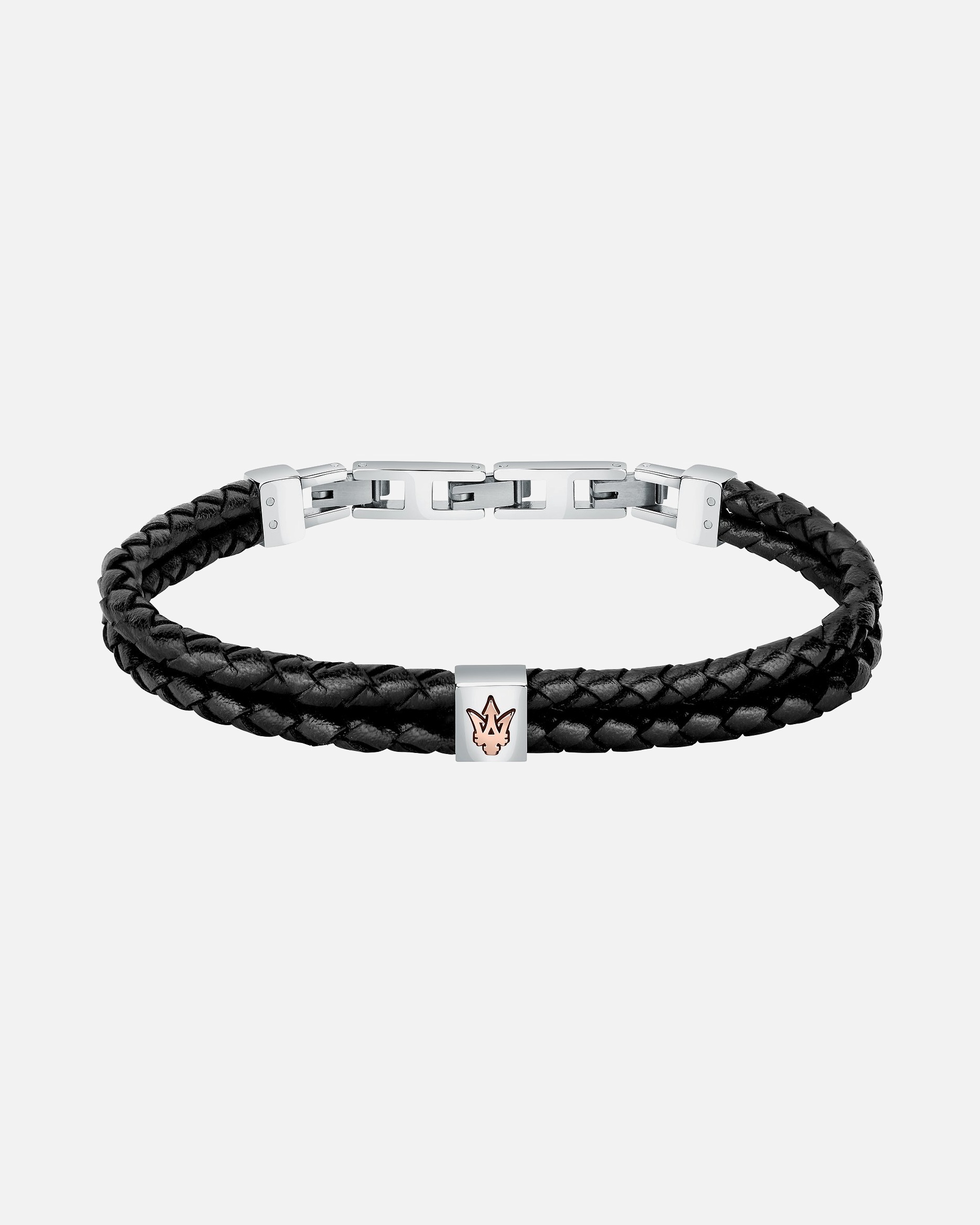 Armband für Männlich Maserati Armband Edelstahl, Leder, recycelt schwarz