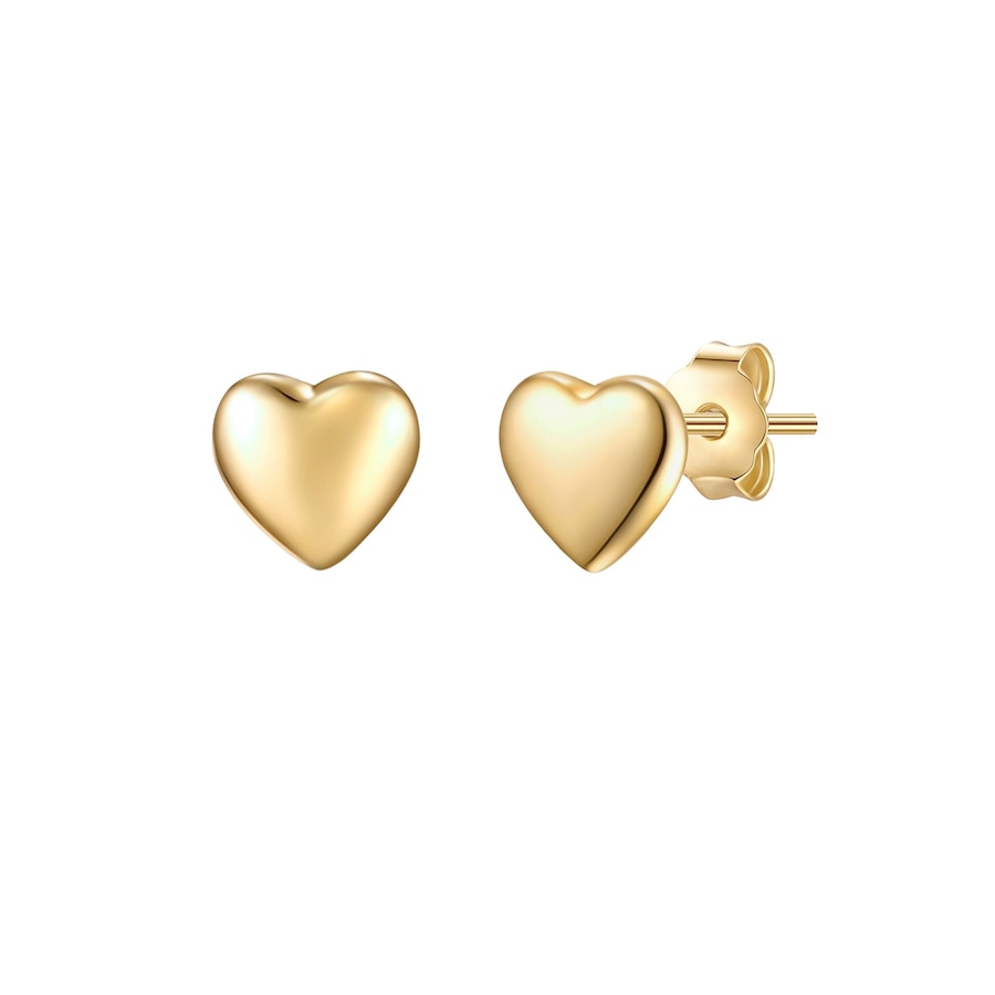 Glanzstücke München Ohrstecker Herz aus Sterling Silber in gelbgold 5,7 mm Damen