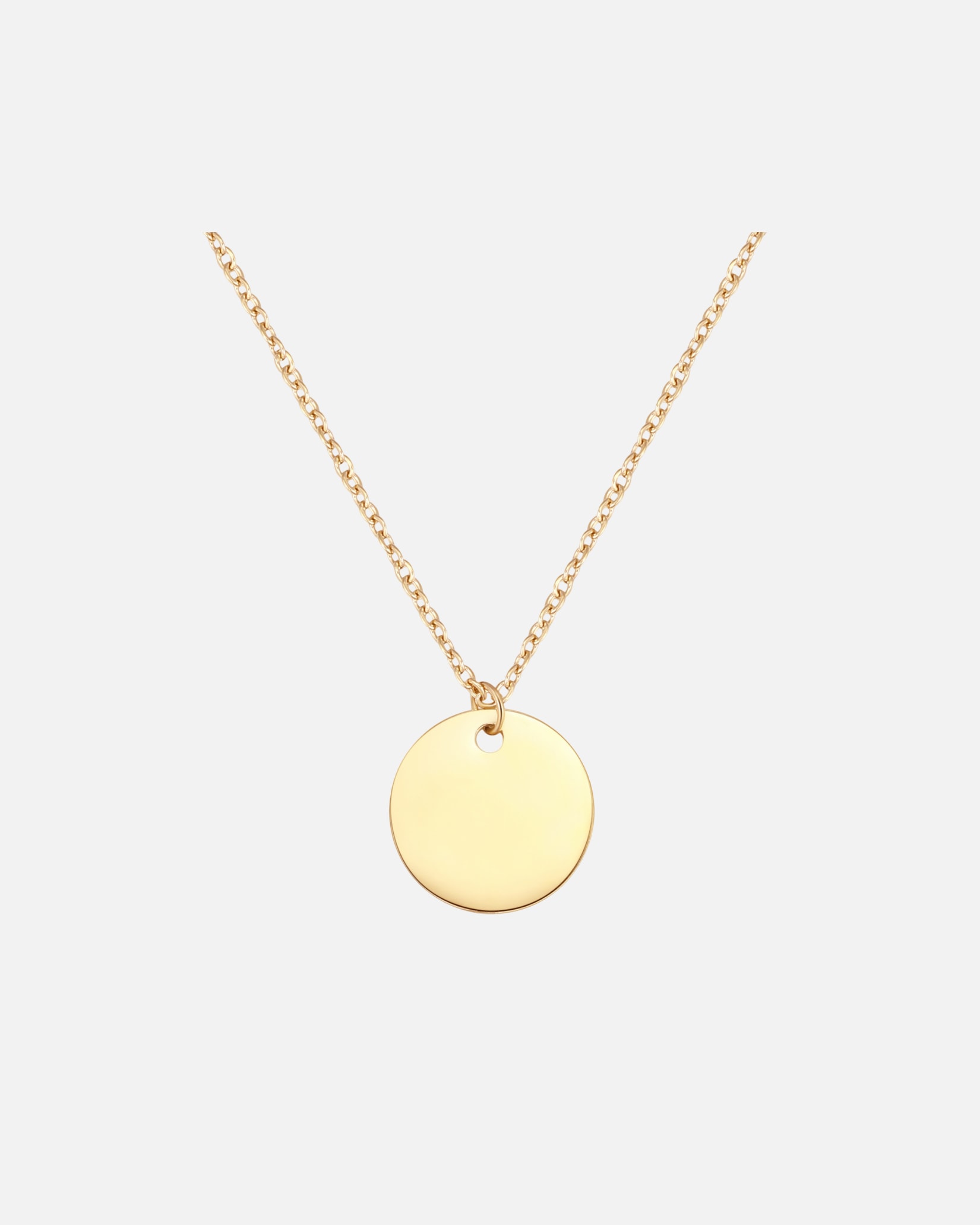 Kette für Weiblich Hey Happiness Default Brand Line Kette mit Kreis Anhänger Edelstahl Gold