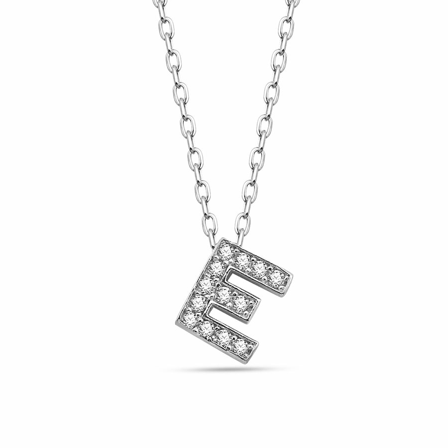 dKeniz Anhänger mit Kette 925/- Sterling Silber Zirkonia bunt 40cm+3cm Weiss Damen