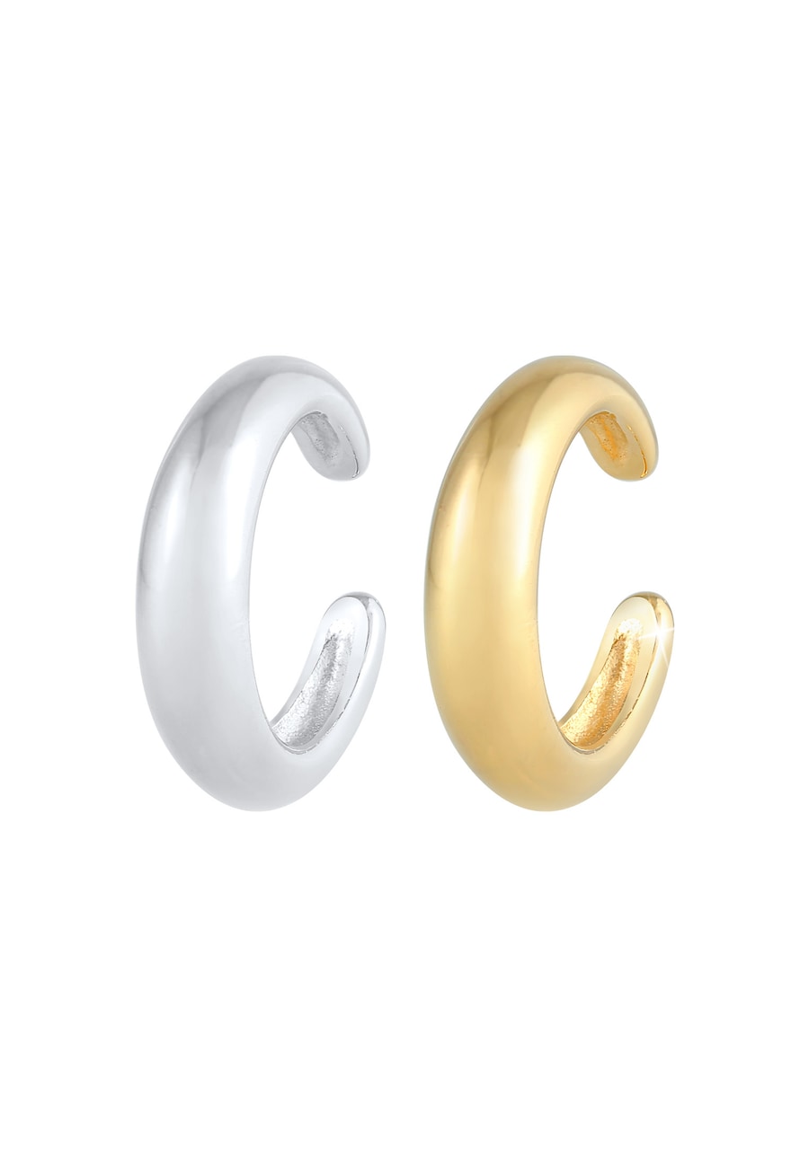 Elli Earcuff Set Bi-Color Rund Gewölbt 925 Silber OneSize Damen