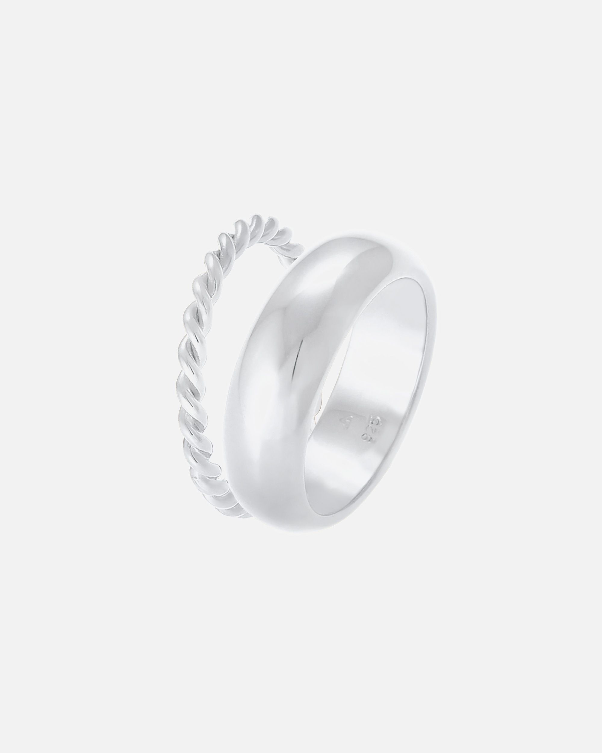 Ring für Weiblich Elli PREMIUM Bandring 2er Set Basic Twisted Gedreht 925 Silber 52