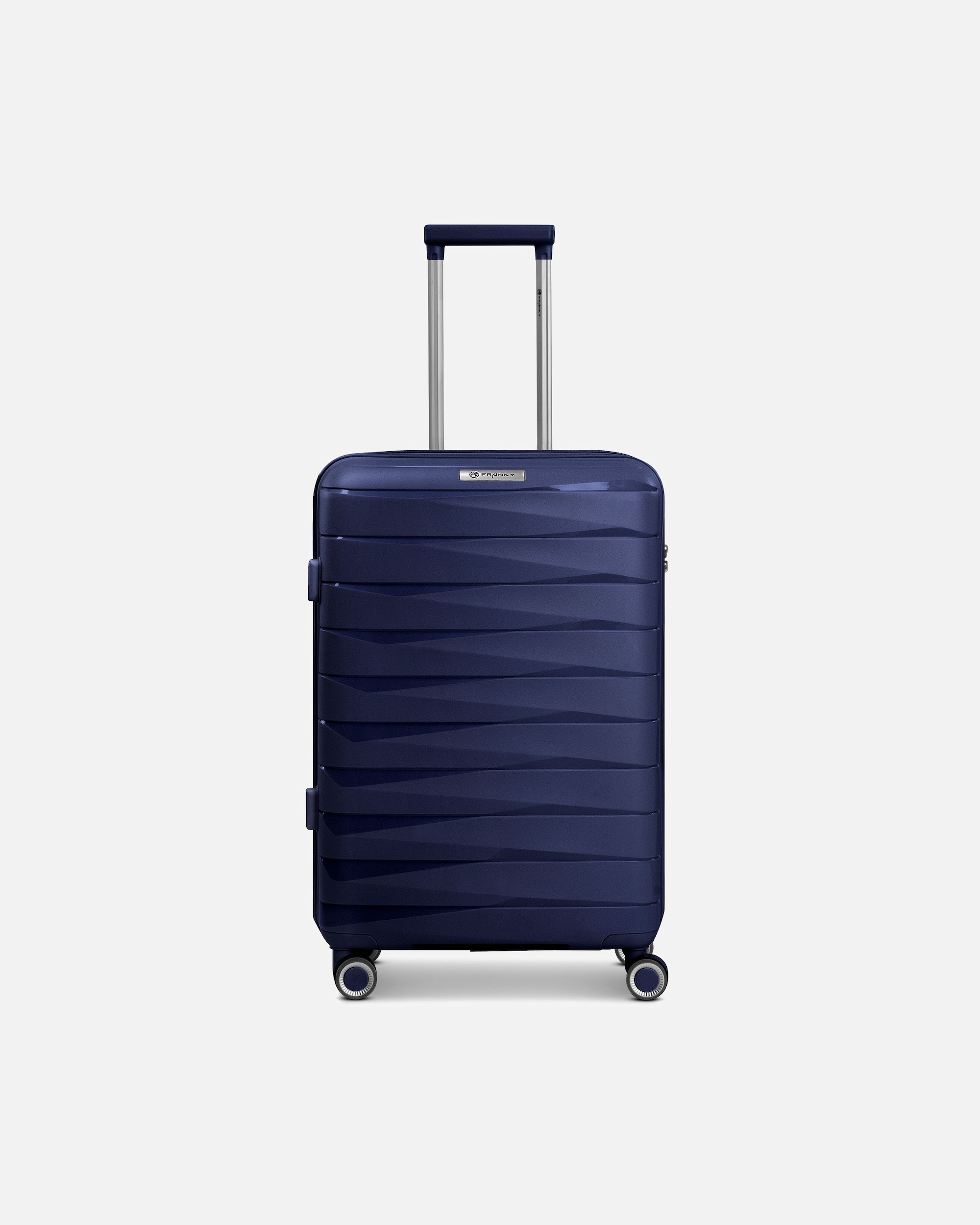 Koffer für Männlich Franky London 4 Rollen Trolley M 65 cm mit Dehnfalte dark blue