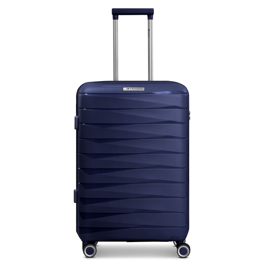 Franky London 4 Rollen Trolley M 65 cm mit Dehnfalte dark blue Schwarz Herren