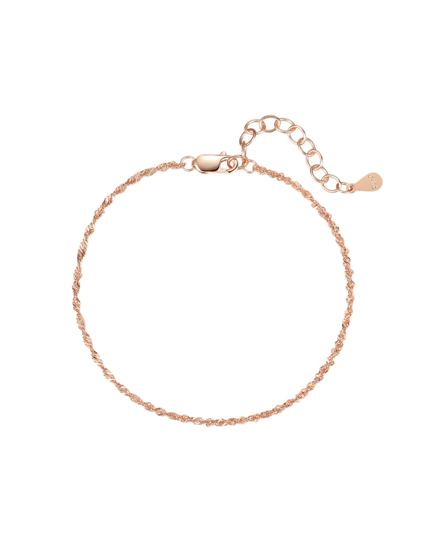 Hey Happiness Feines Gliederarmband aus 925 Silber Rosegold Damen