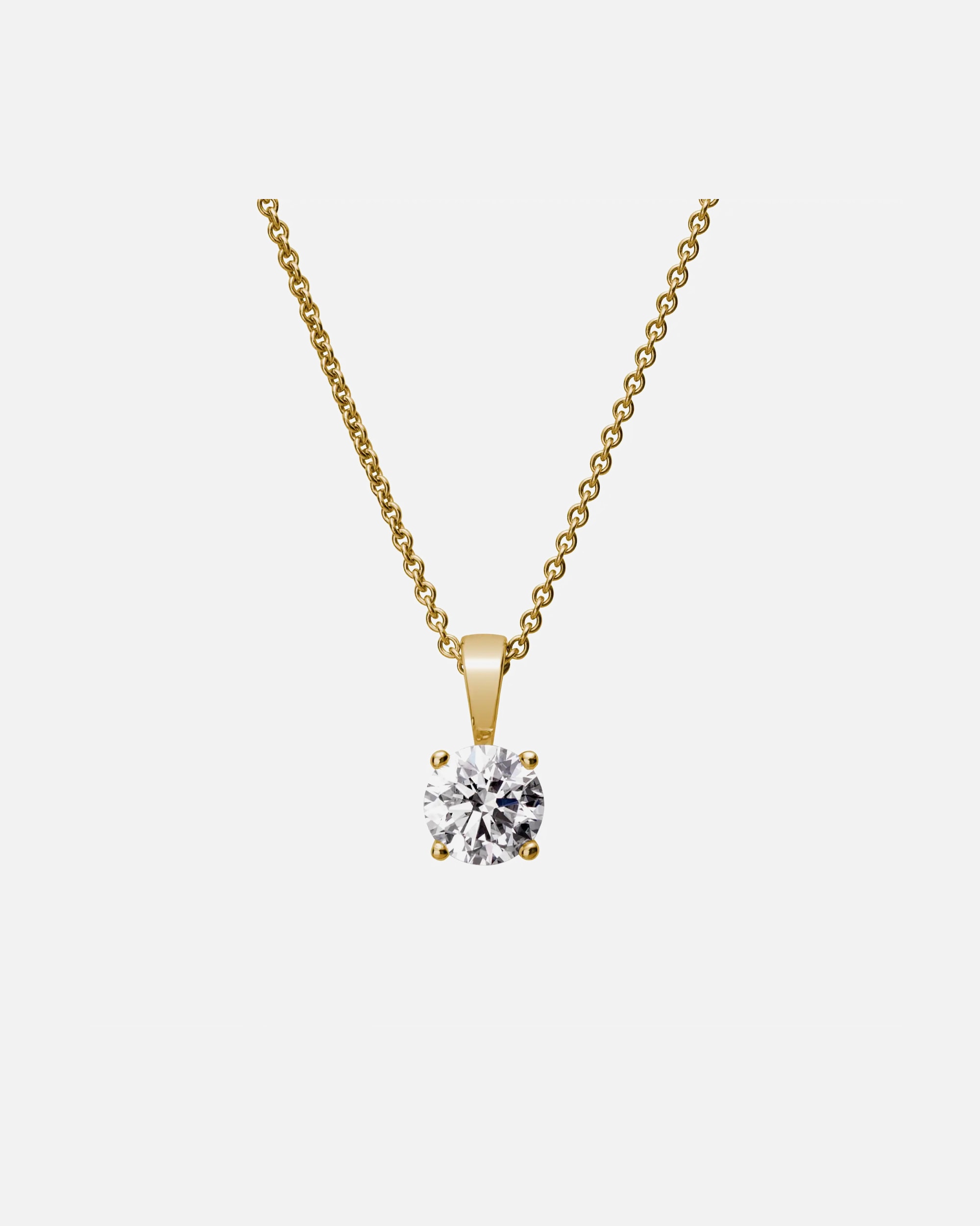 Halskette für Weiblich Lyomi Default Brand Line Anhänger mit Kette 585/- Gold Diamant Lab Grown weiß 1,0ct. gelb vergoldet