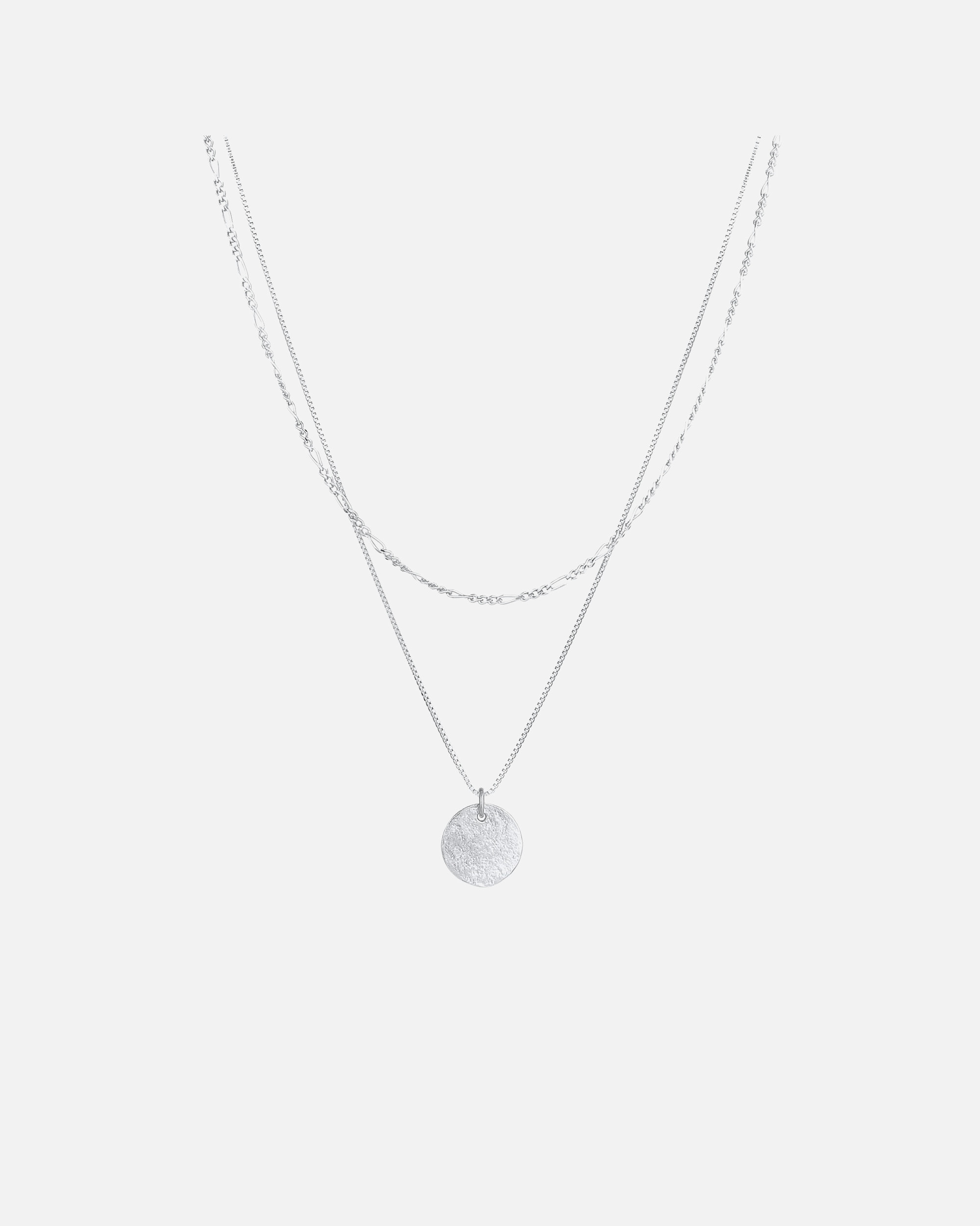 Halskette für Weiblich Elli Layer Plättchen Figaro Boho 2-lagig 925 Silber 50