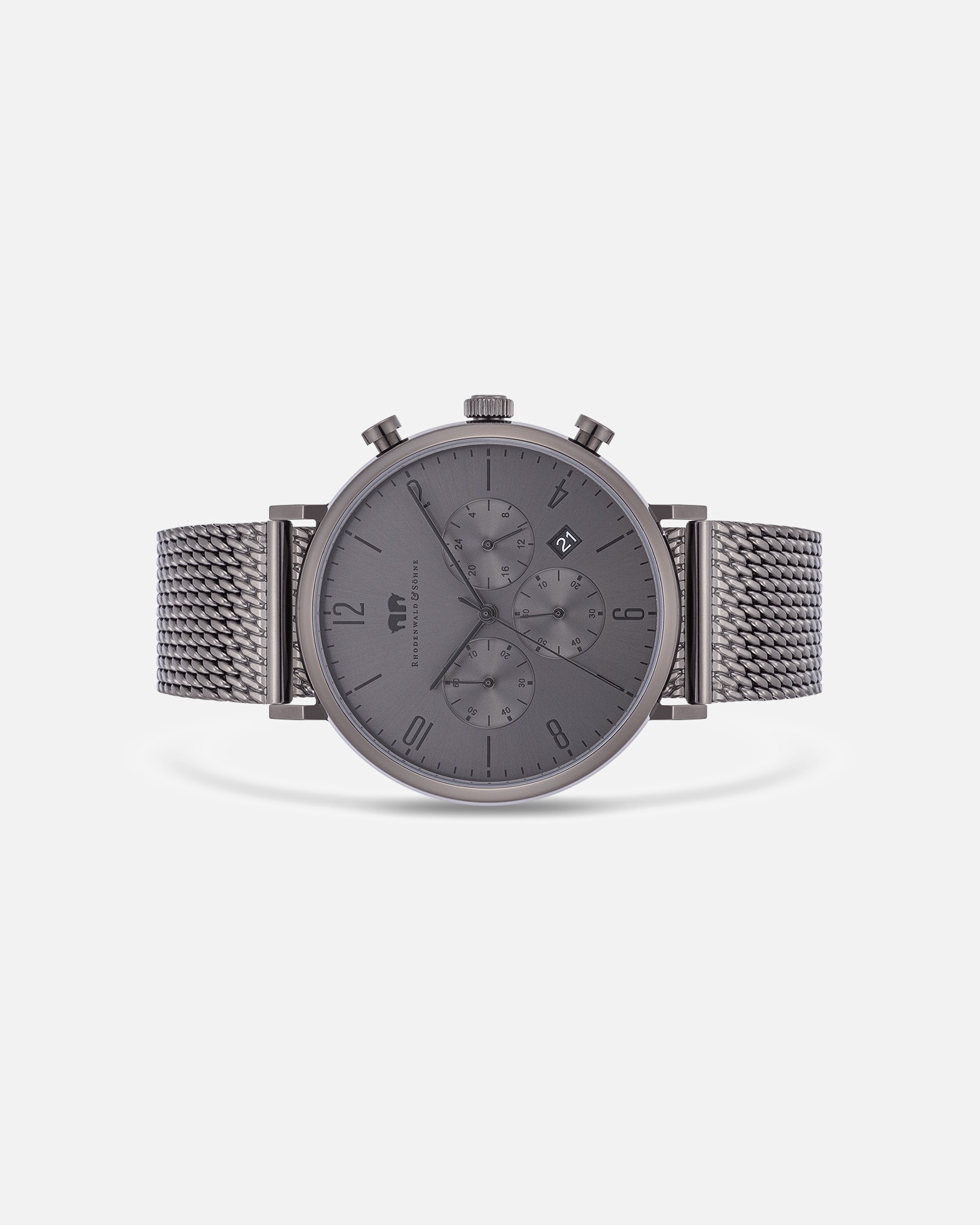 Uhr für Männlich Rhodenwald & Söhne Armband-Uhr Arakon aus Edelstahl in grau 42,0 mm